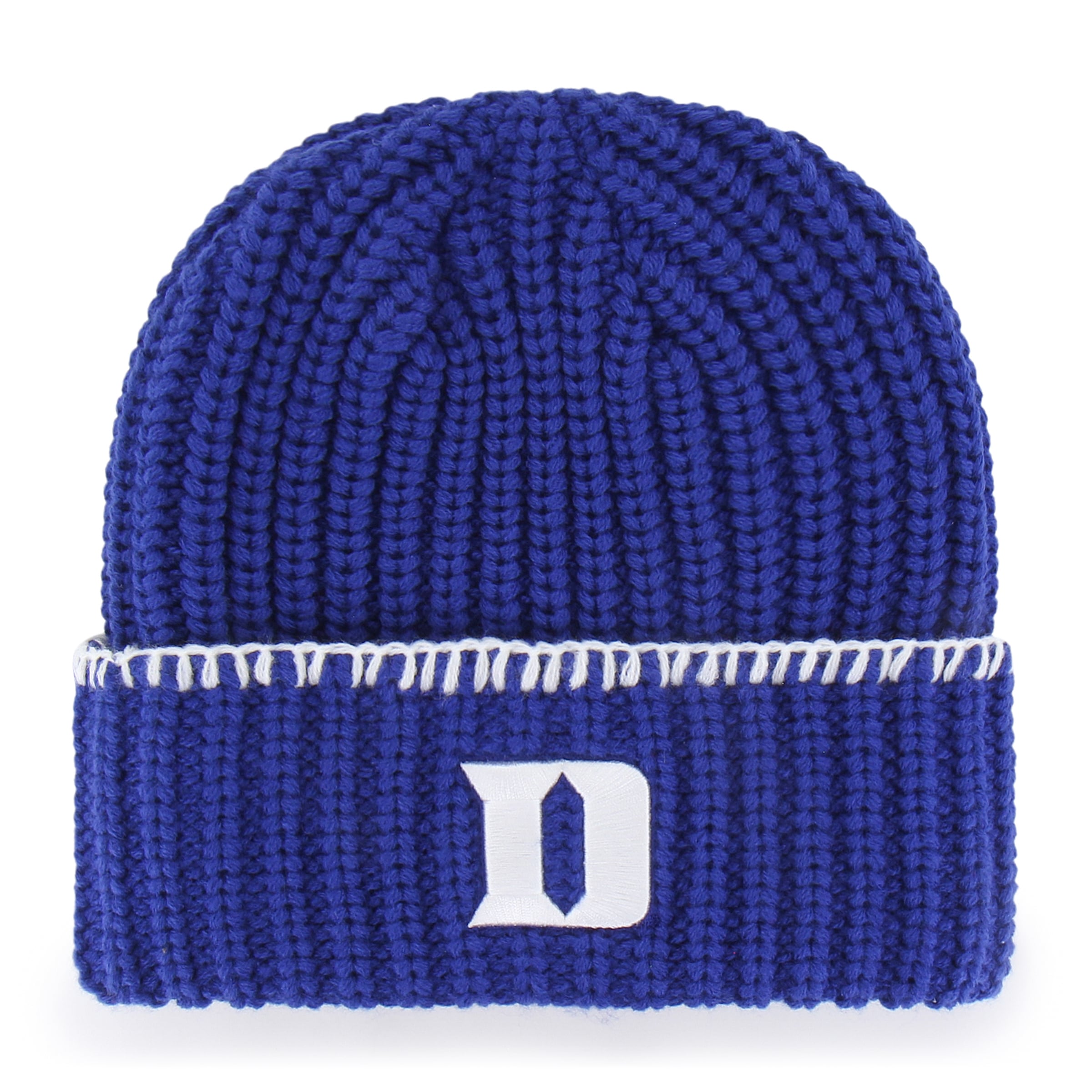 Women's '47  Royal Duke Blue Devils Blanket Stitch Cuff Knit Hat