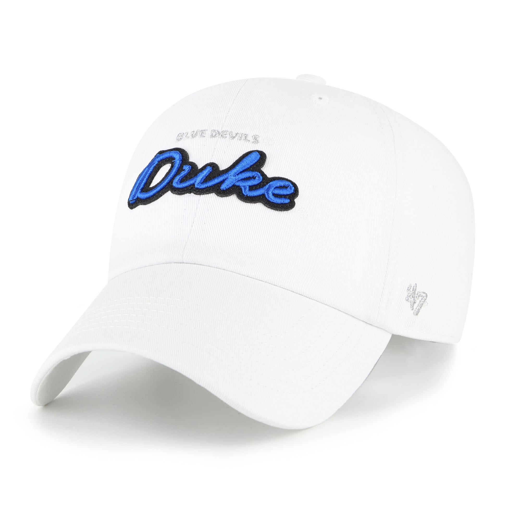 Women's '47 White Duke Blue Devils Trendy Script Clean Up Adjustable Hat