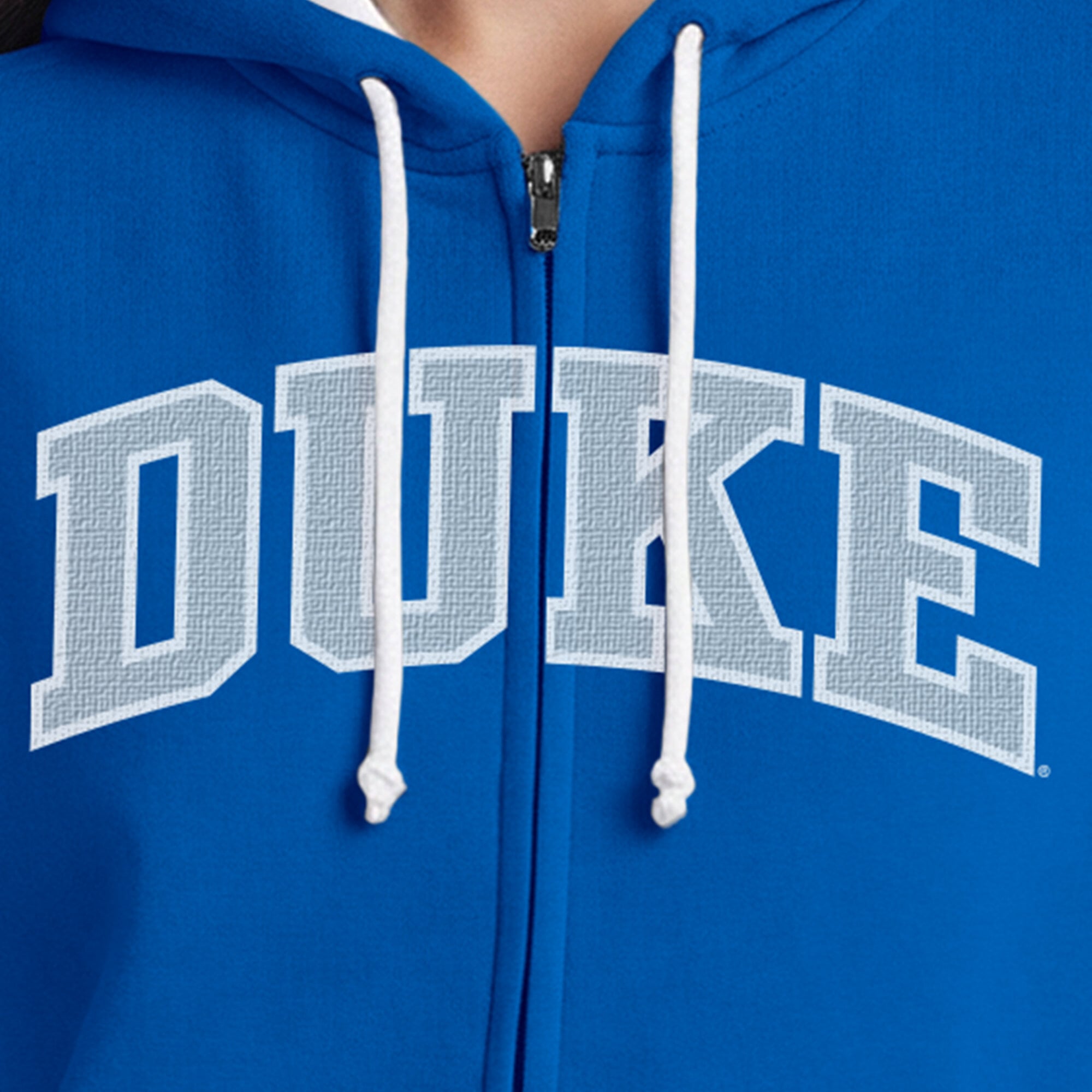 Sweat à capuche zippé en polaire Champion Royal Duke Blue Devils Arch pour femme