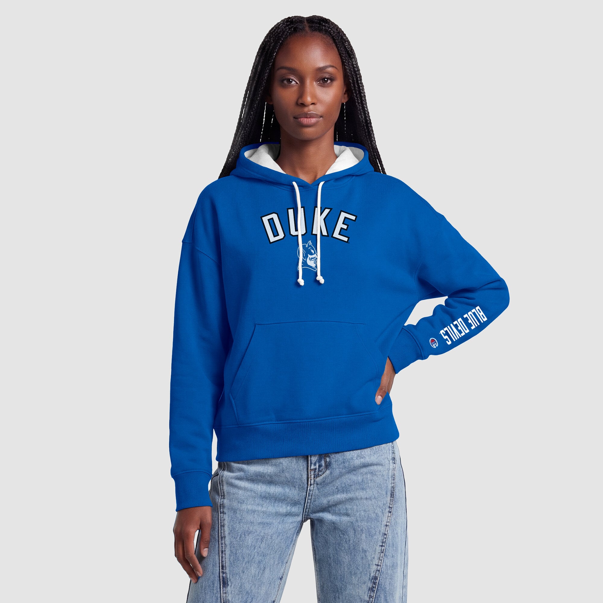 Sweat à capuche polaire Champion Royal Duke Blue Devils pour femme