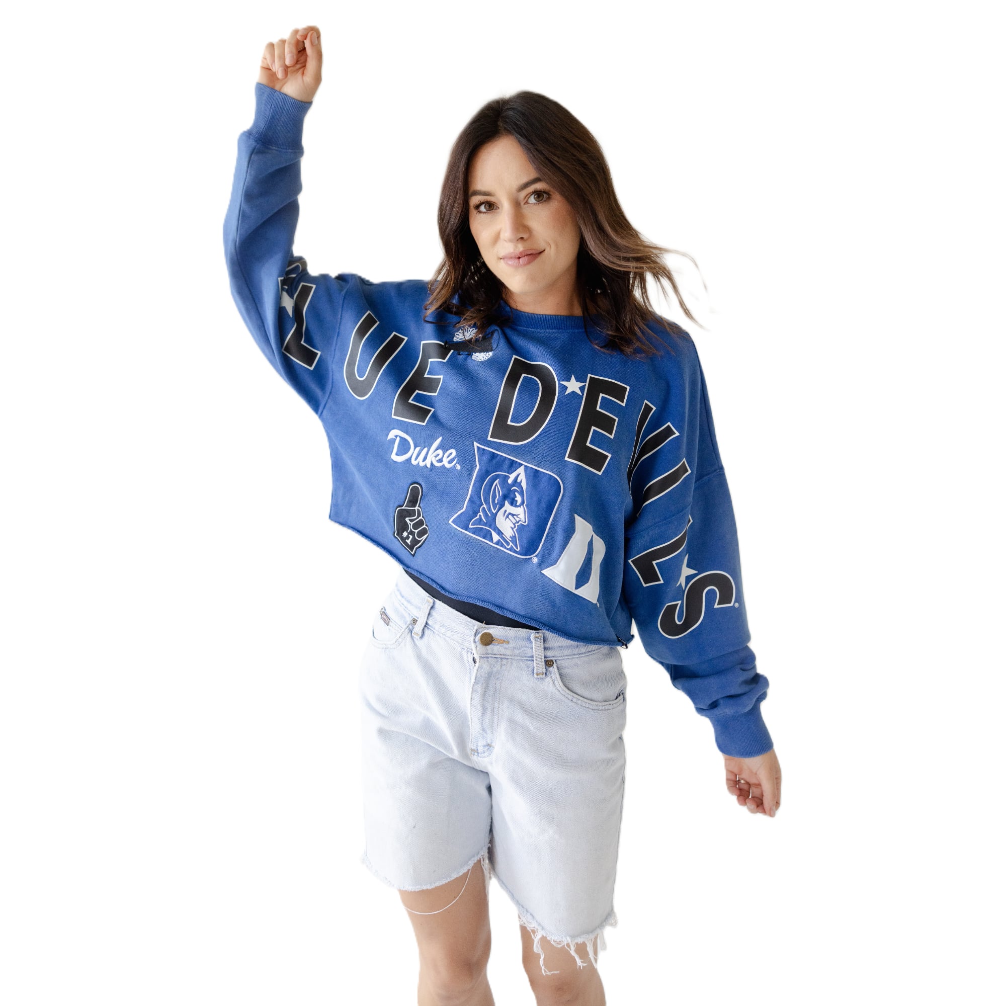 Sweat-shirt à écusson Royal Duke Blue Devils pour femmes, modèle Phipps, idéal les journées de match.