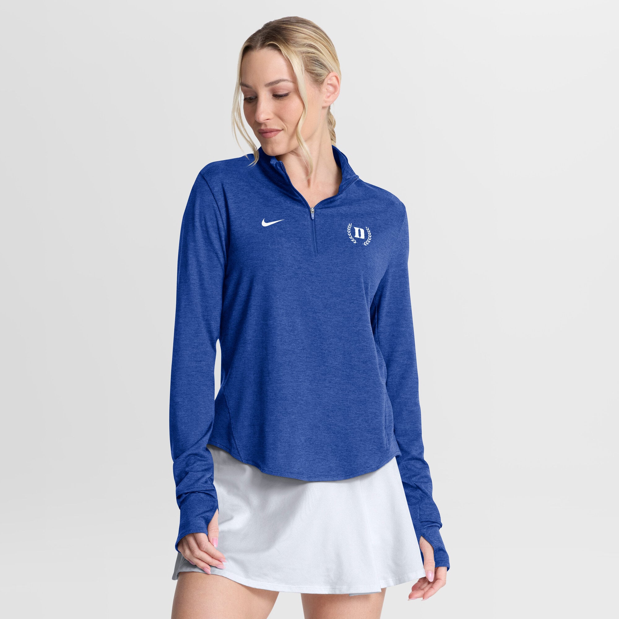 Women's Nike Royal Duke Blue Devils Swift Dri-FIT Half-Zip Pullover