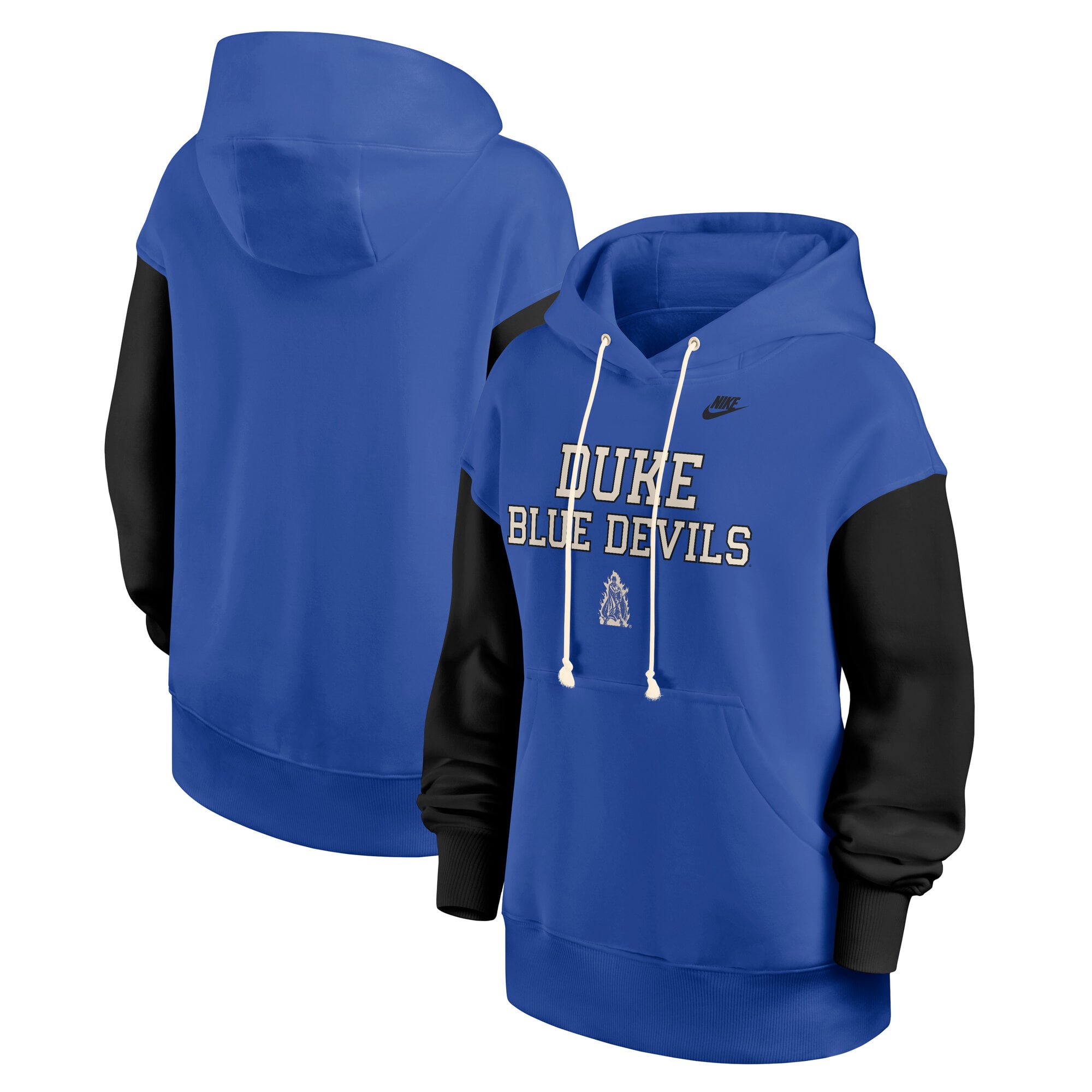 Women's Nike Royal/Black Duke Blue Devils Oversized Legacy Phoenix Pullover Hoodie