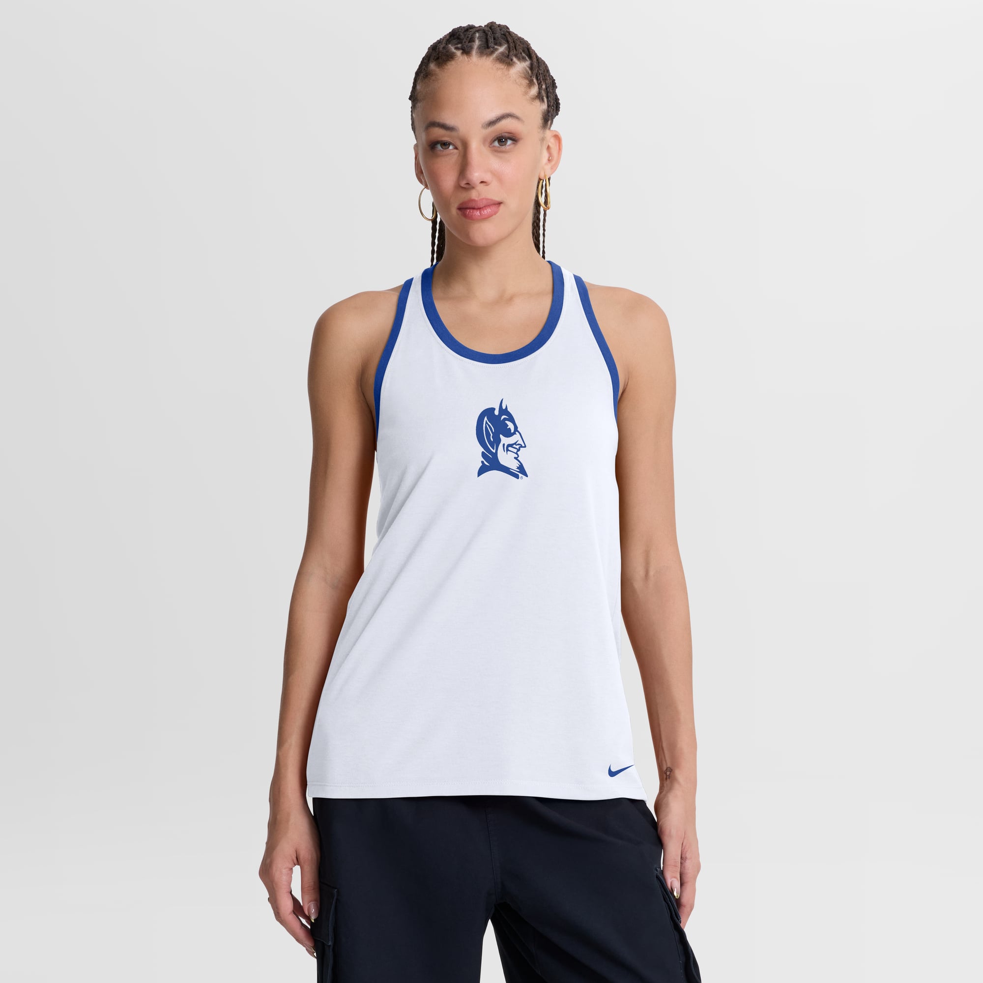 Débardeur réversible dos nageur Nike Duke Blue Devils blanc pour femme