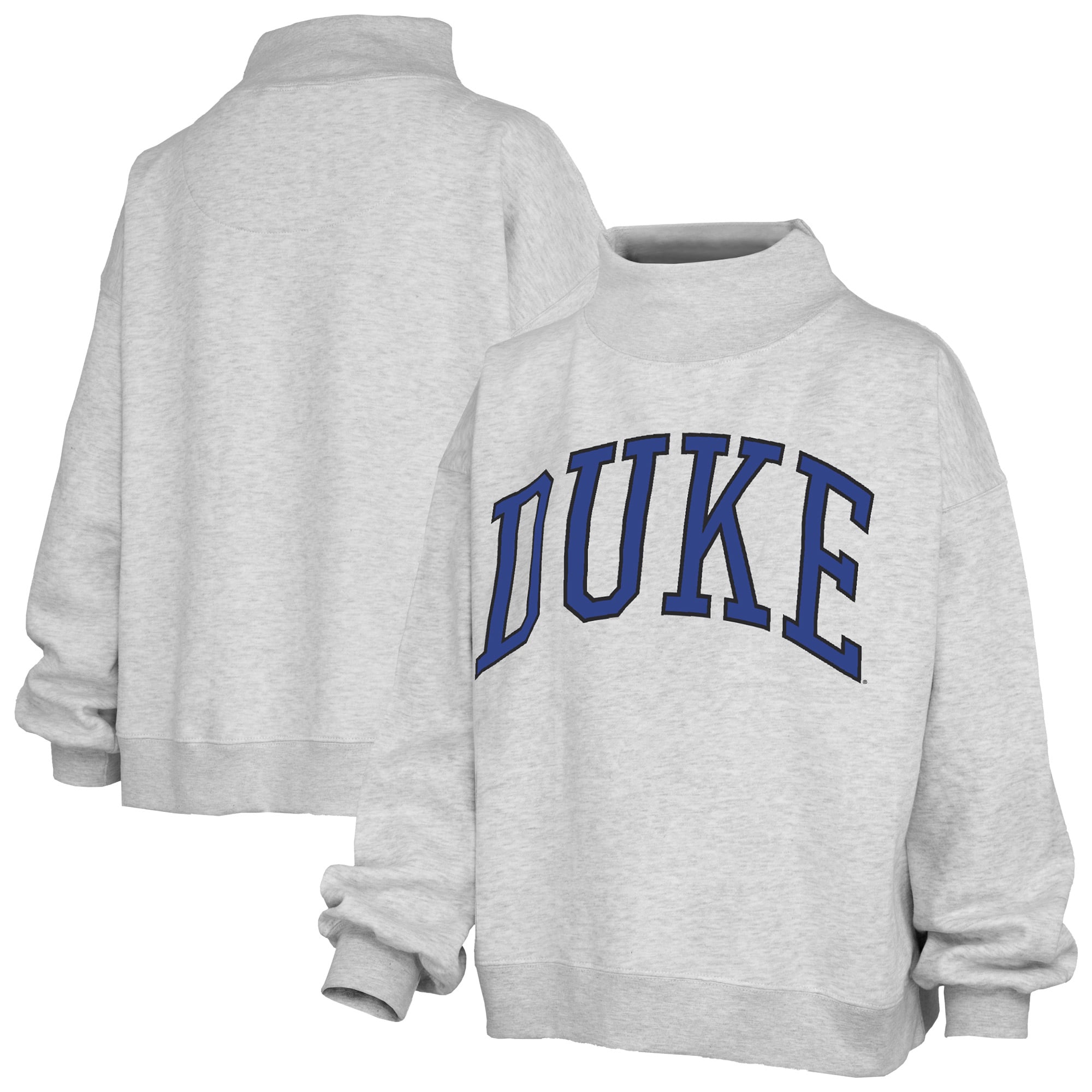 Sweat-shirt à col montant Nelson oversize gris chiné Duke Blue Devils pour femme, de la marque Pressbox.