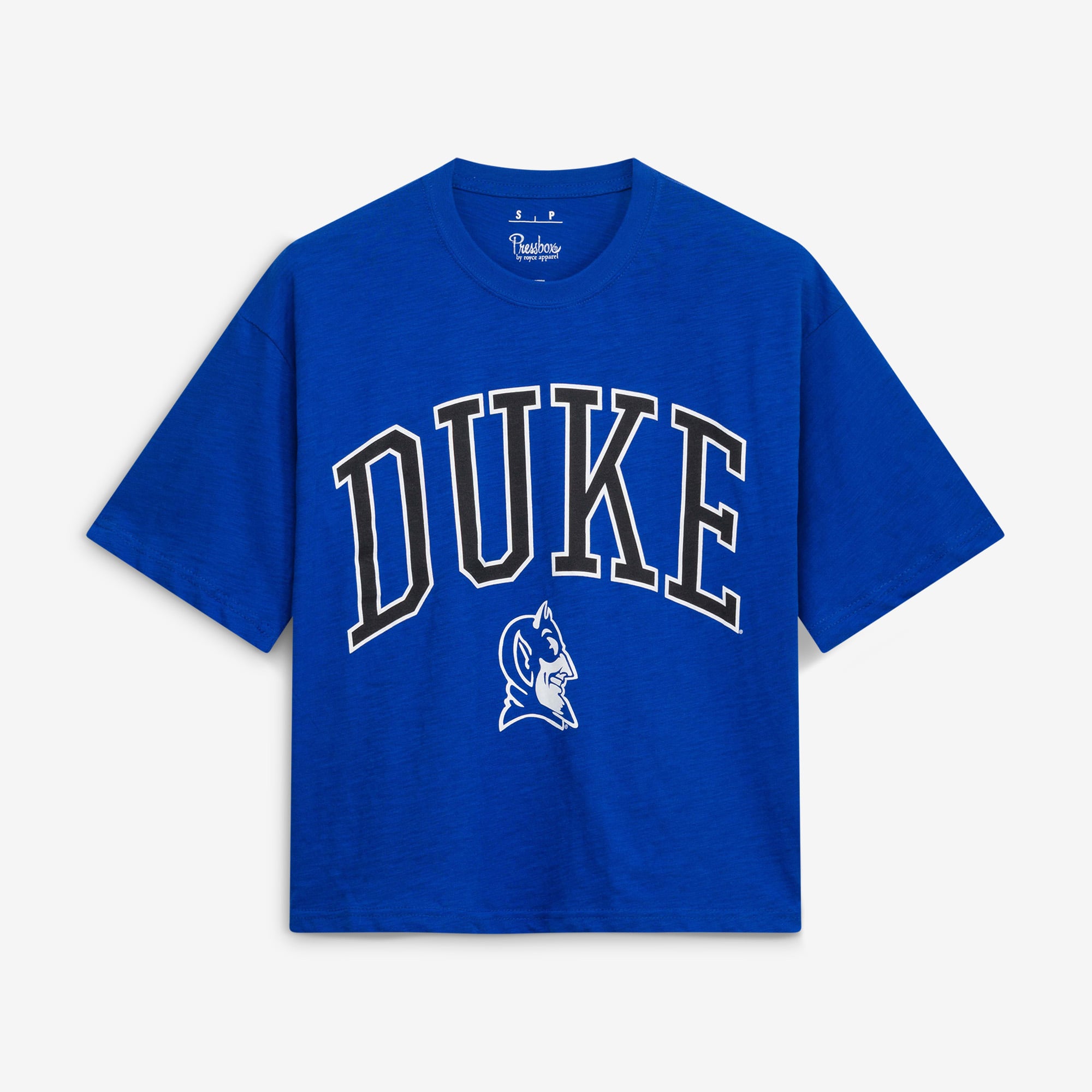 T-shirt oversize Pressbox Royal Duke Blue Devils Nelson Arch Over Logo Slub pour femme