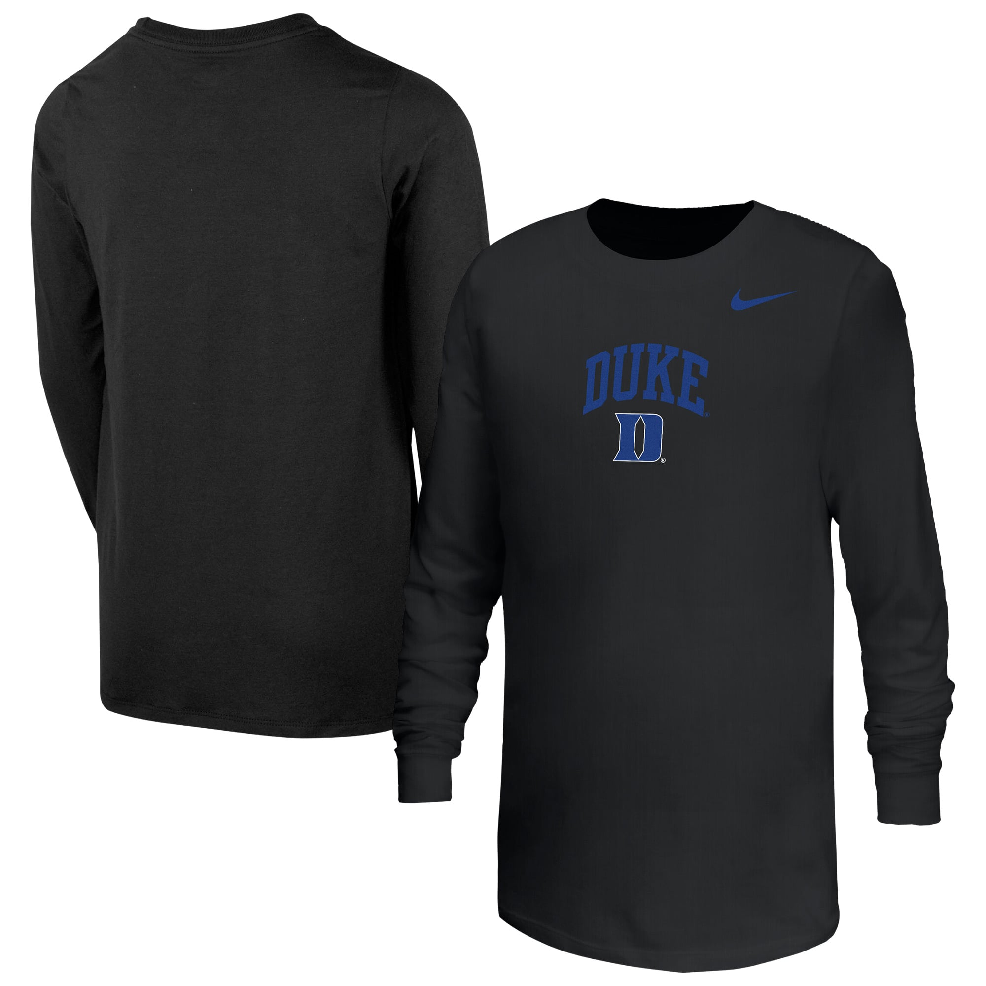 T-shirt à manches longues Nike Duke Blue Devils Arched Core noir pour enfant