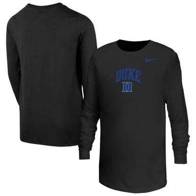 Duke Blue Devils Nike Youth Arched Core Long Sleeve T-Shirt - Black
