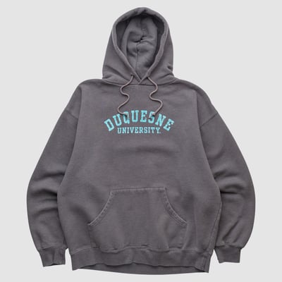 Duquesne Dukes Jansport 2000s Hooded Pullover Sweatshirt - Charcoal - L by Fanatics Real Vintage