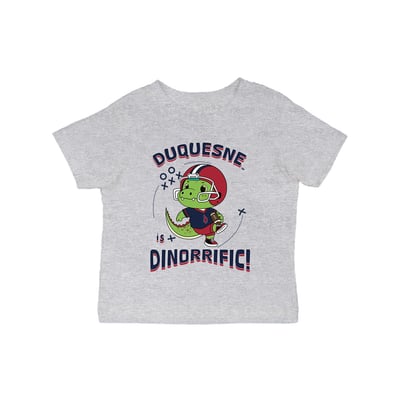 Duquesne Dukes Vive La Fete Infant Dinorrific T-Shirt - Gray