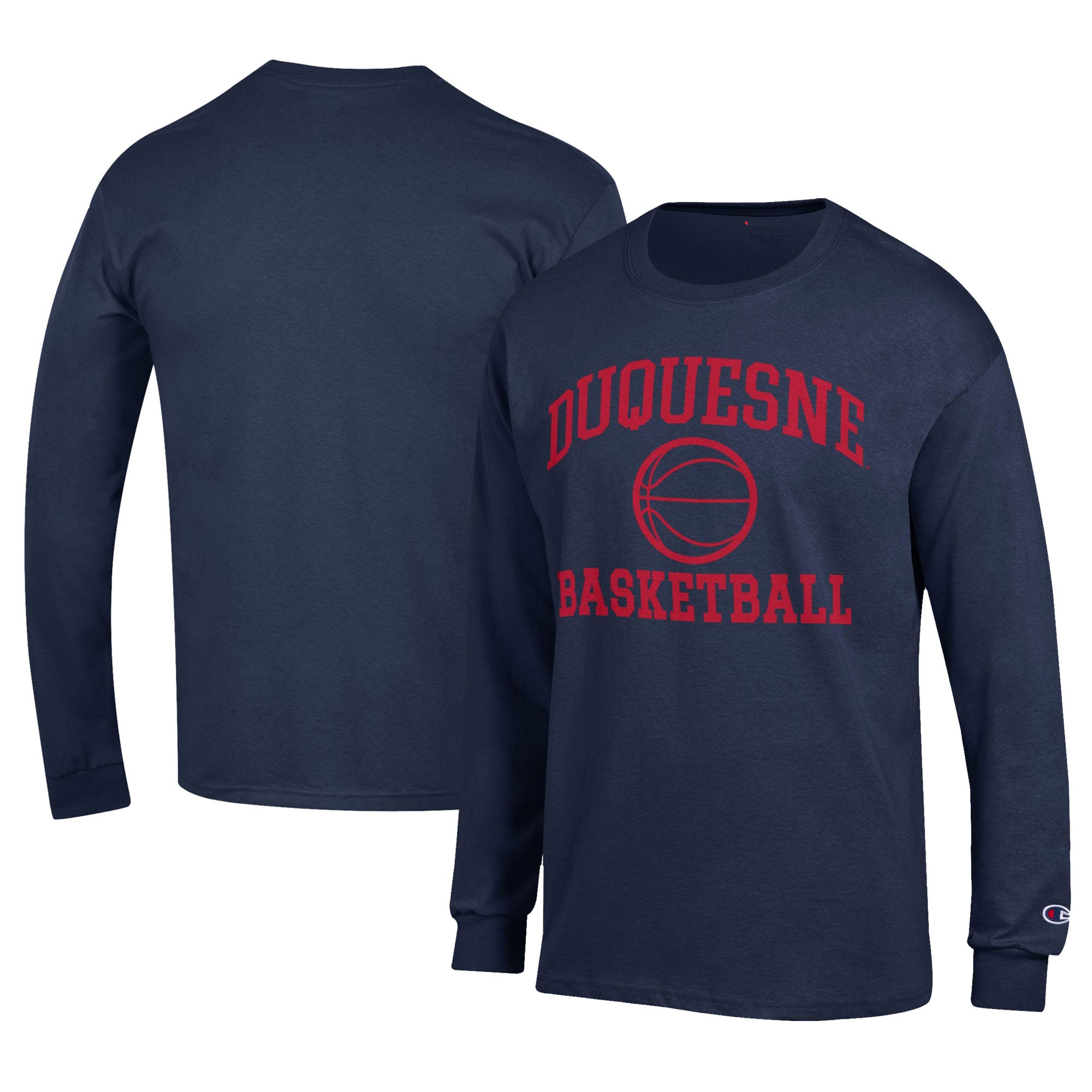 Men's Champion Navy Duquesne Dukes Icon Logo Basketball Jersey Long ...