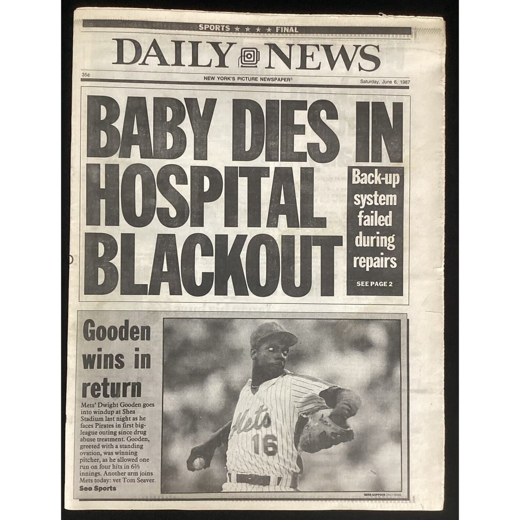 Gooden Dwight Doc Gooden Signed Daily News Newspaper Baseball Mets Autograph TPG