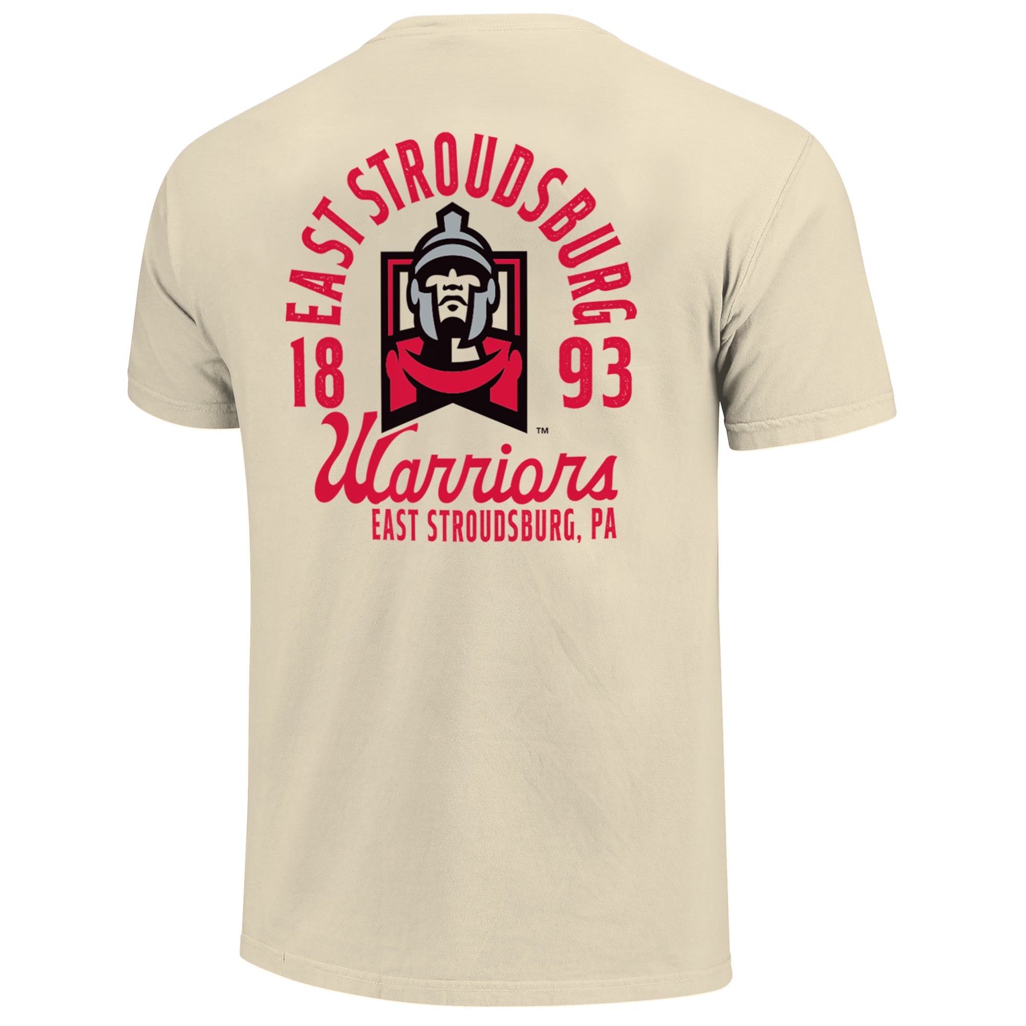 T-shirt crème pour homme avec logo mascotte des East Stroudsburg Warriors