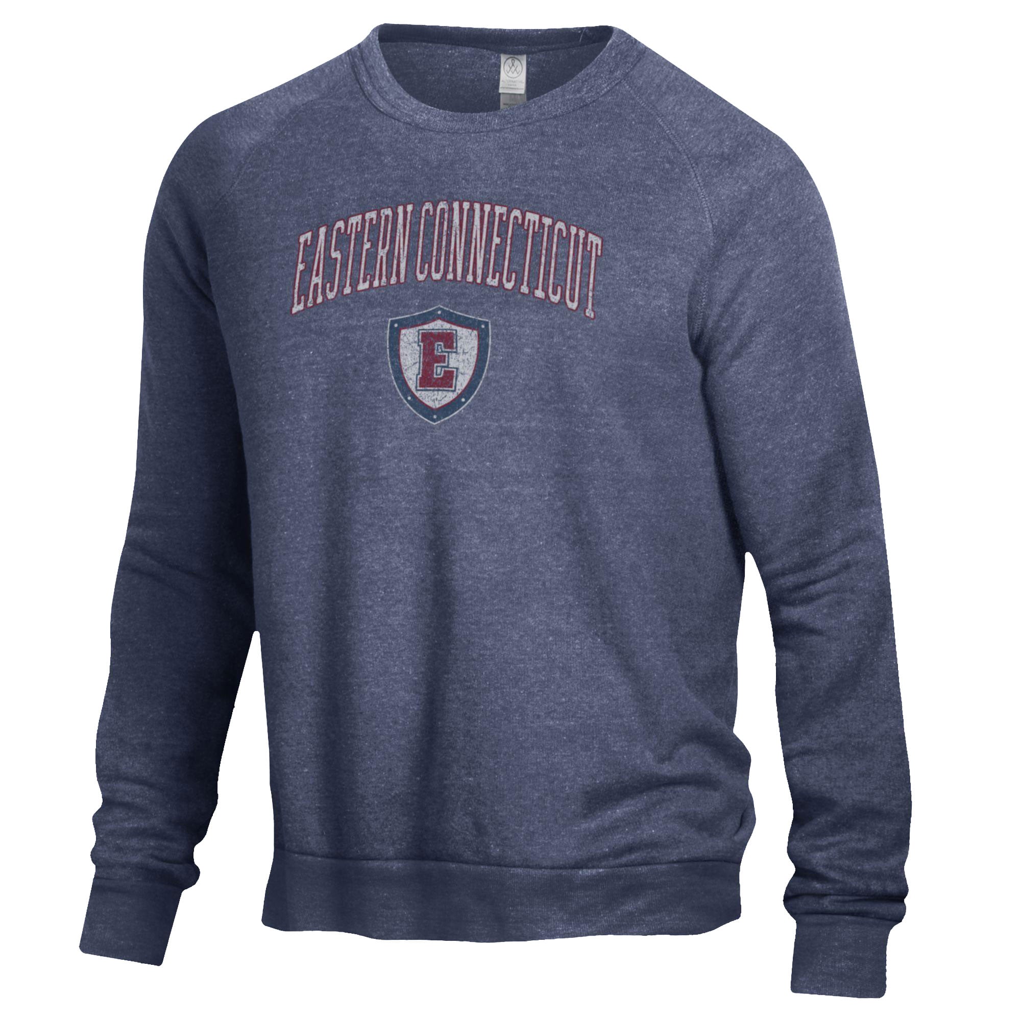 Men's Heathered Navy Eastern Connecticut State Warriors The Champ Tri-Blend Pullover Sweatshirt