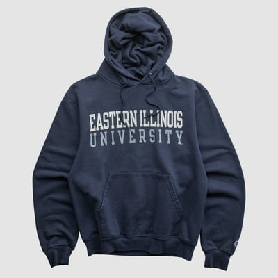 Eastern Illinois Panthers Champion 2000s Hooded Pullover Sweatshirt - Navy - XS by Fanatics Real Vintage