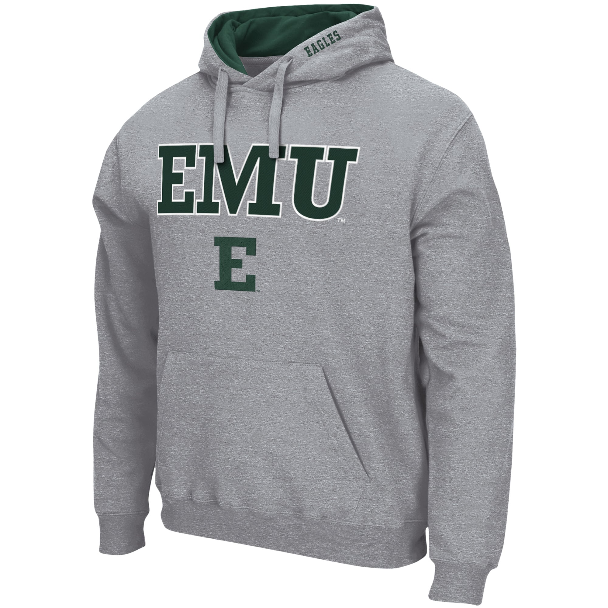 Men's Colosseum Heather Gray Eastern Michigan Eagles Arch & Logo 3.0 Pullover Hoodie