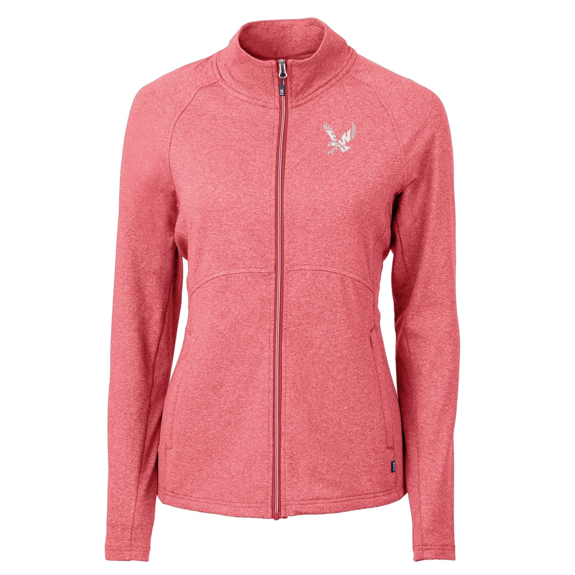 Women's Cutter & Buck  Heather Red Eastern Washington Eagles Adapt Eco Knit Recycled Full-Zip Jacket
