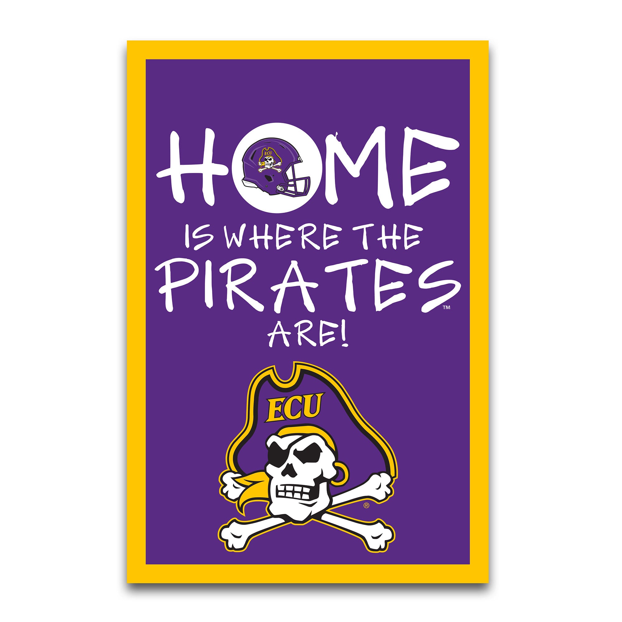 ECU Pirates Home Is Where 12" x 18" Garden Flag