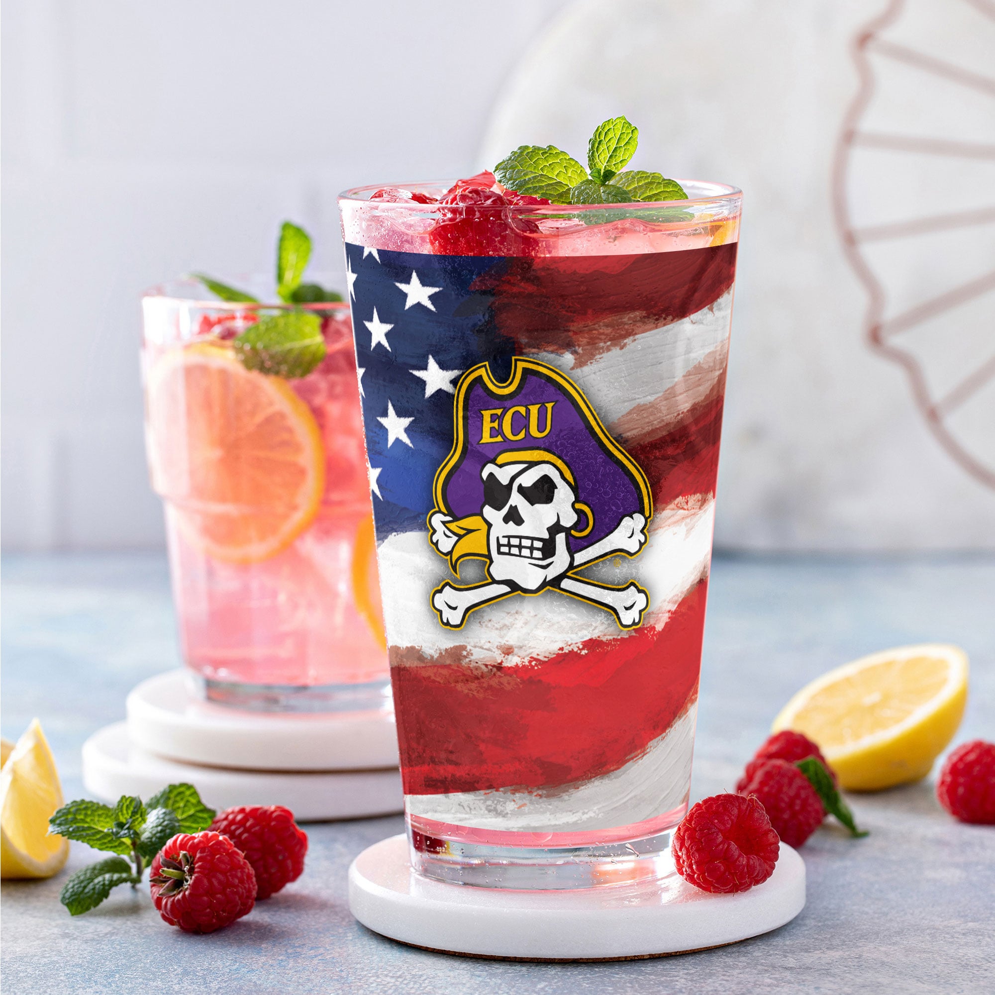 ECU Pirates Two-Pack 16oz. Americana Pint Glass Set