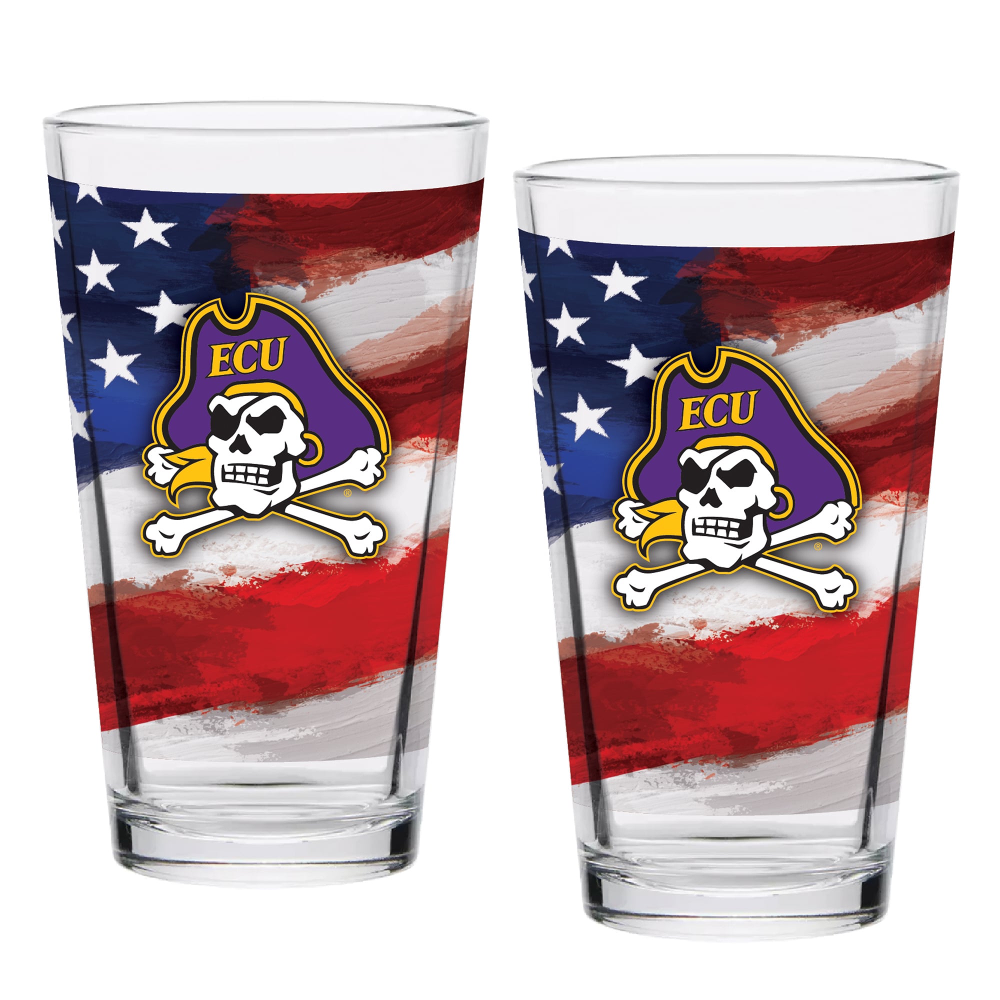 ECU Pirates  Two-Pack 16oz. Americana Pint Glass Set