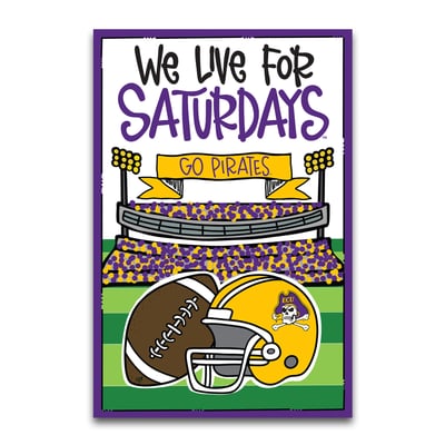 ECU Pirates We Live For Saturdays 12" x 18" Garden Flag