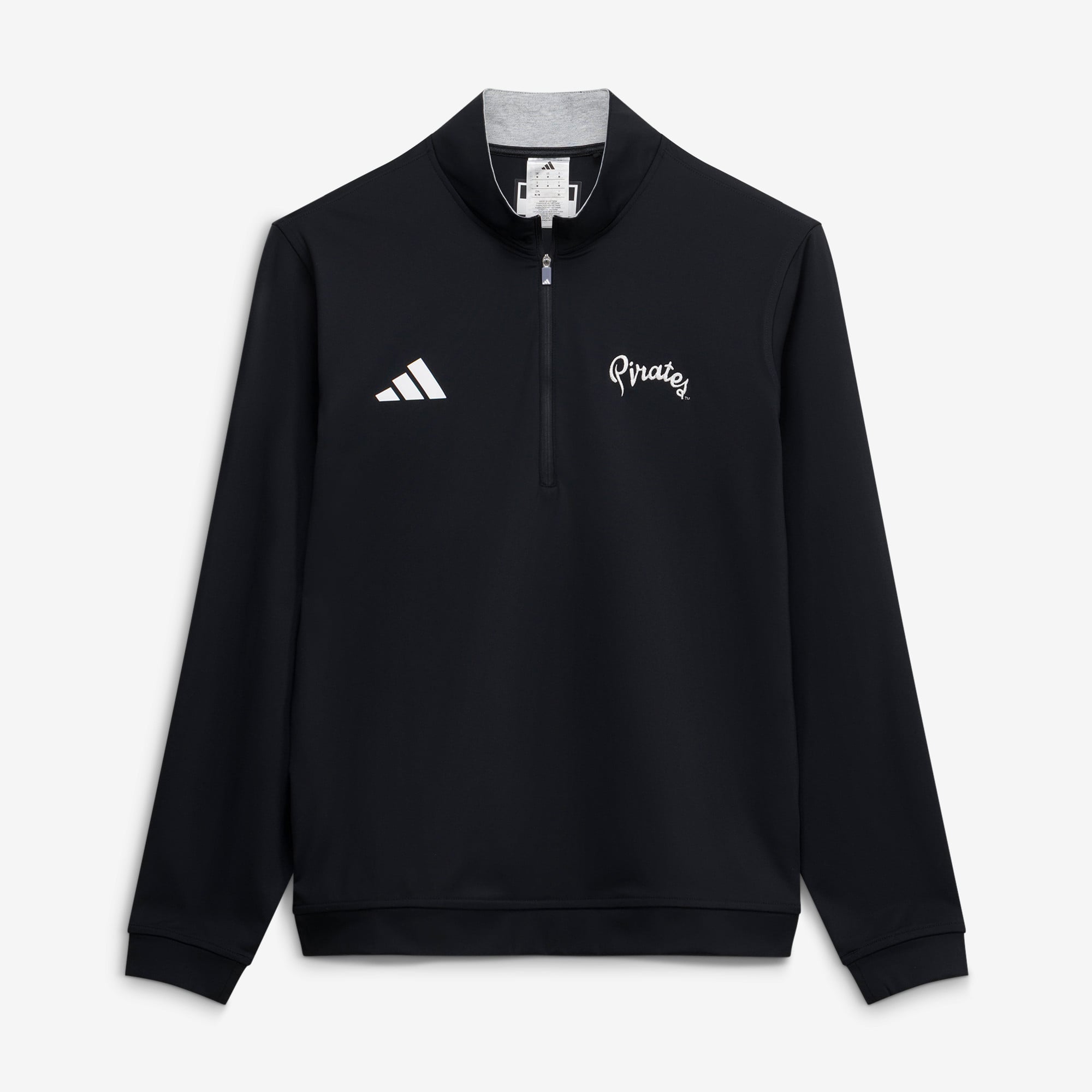 Men's adidas Black ECU Pirates Elevated Tri-Blend Quarter-Zip Pullover