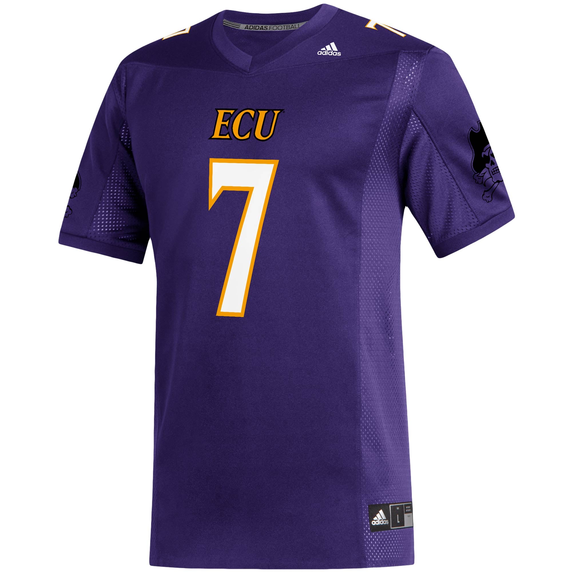 Men's adidas #7 Purple ECU Pirates Replica Football Team Jersey