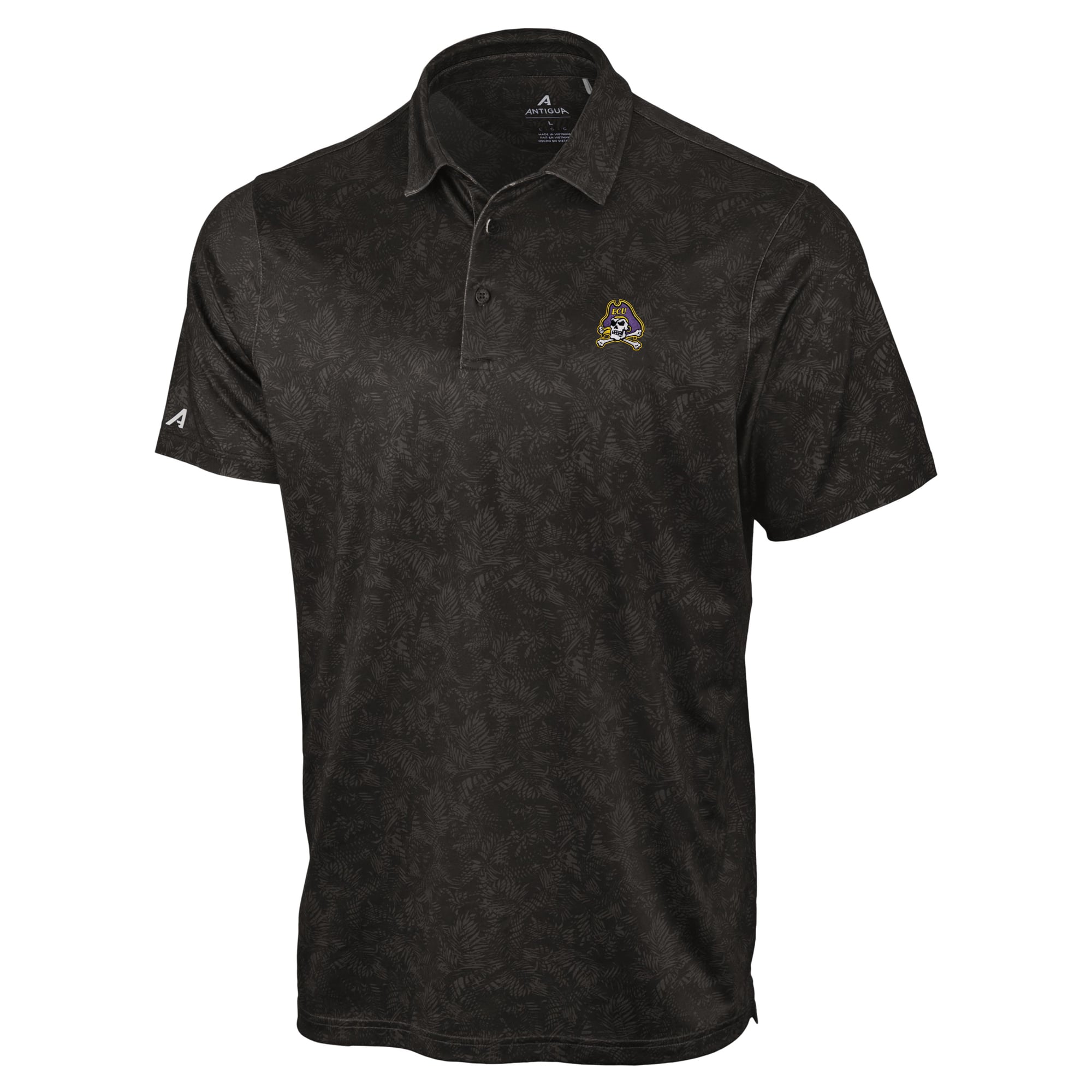 Men's Antigua Black ECU Pirates Lush Polo