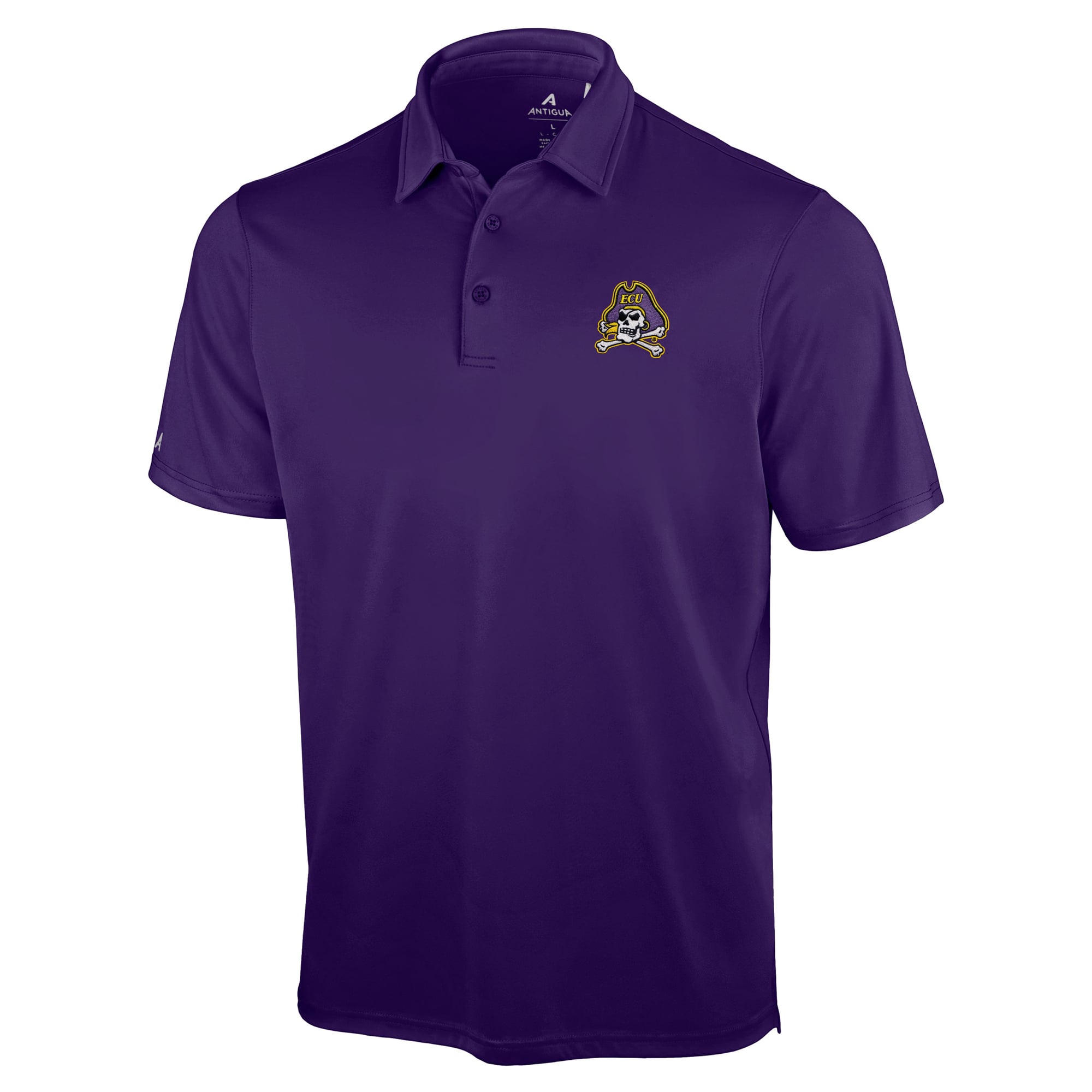 Men's Antigua Purple ECU Pirates Unshakable Solid Polo