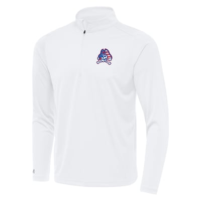 ECU Pirates Antigua Patriotic Logo Tribute Quarter-Zip Pullover - White
