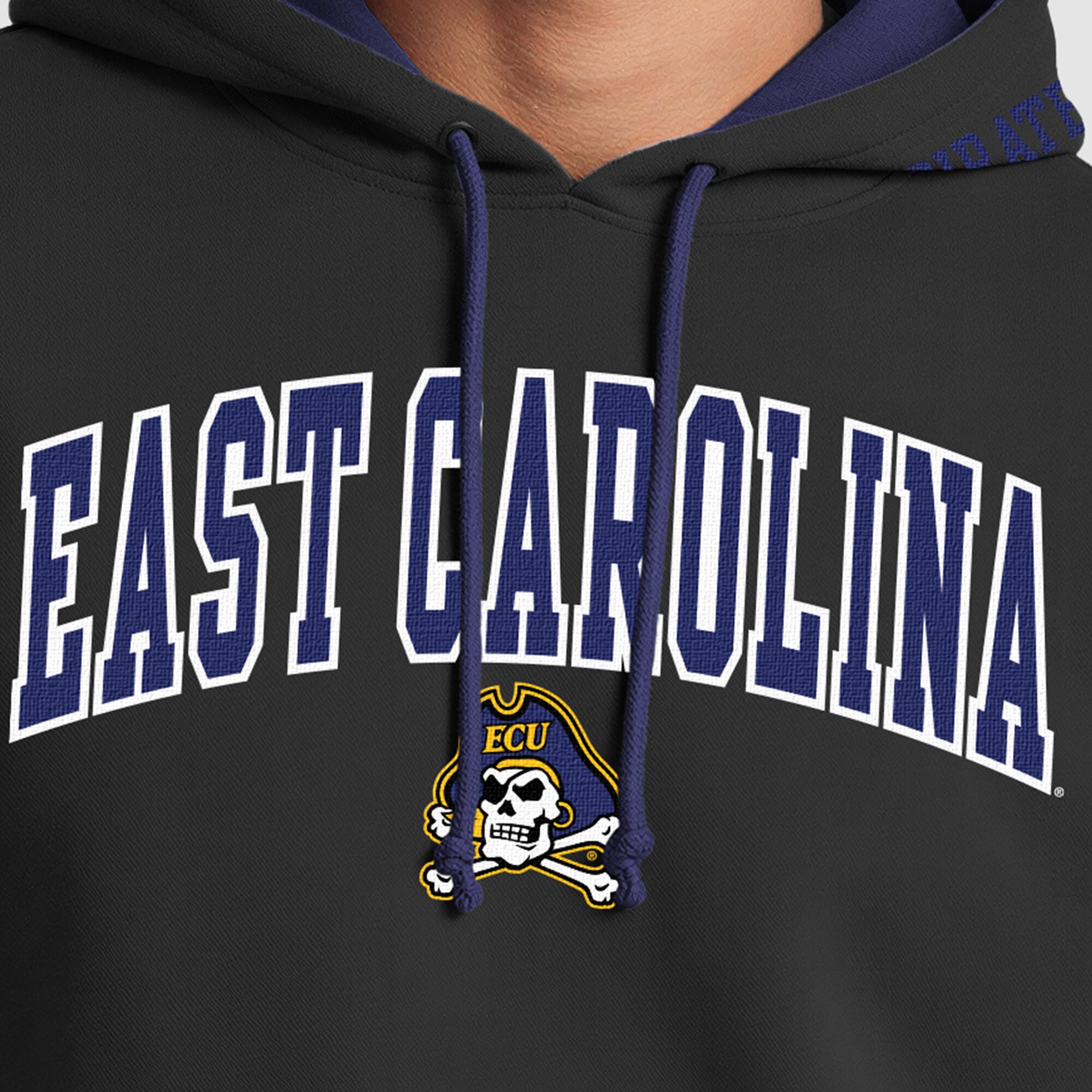 Sweat à capuche contrasté Champion noir/violet ECU Pirates pour homme
