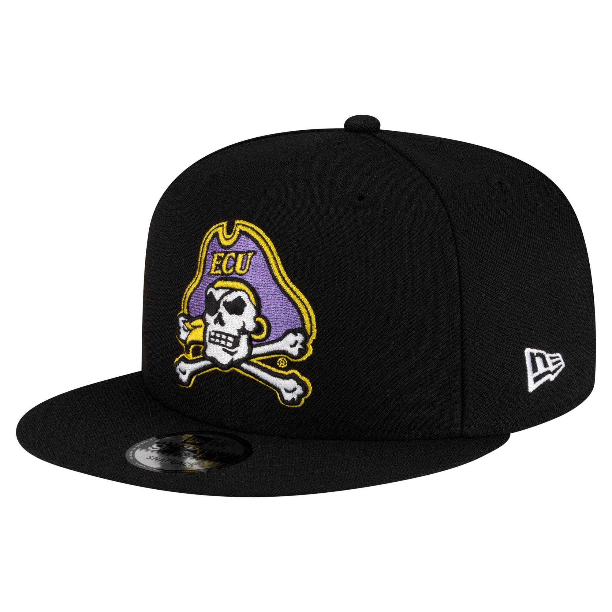 Casquette snapback New Era noire pour homme, équipe ECU Pirates 9FIFTY