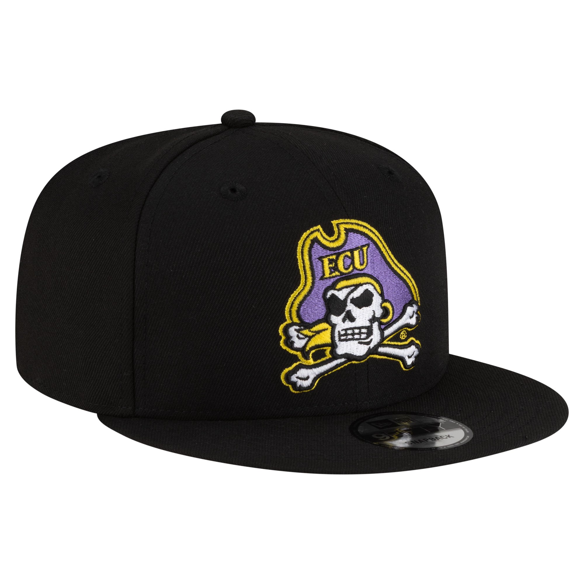 Casquette snapback New Era noire pour homme, équipe ECU Pirates 9FIFTY