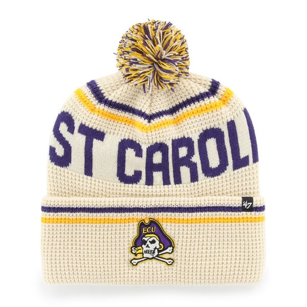 Bonnet unisexe '47 Cream ECU Pirates Quattrle en maille gaufrée à revers avec pompon