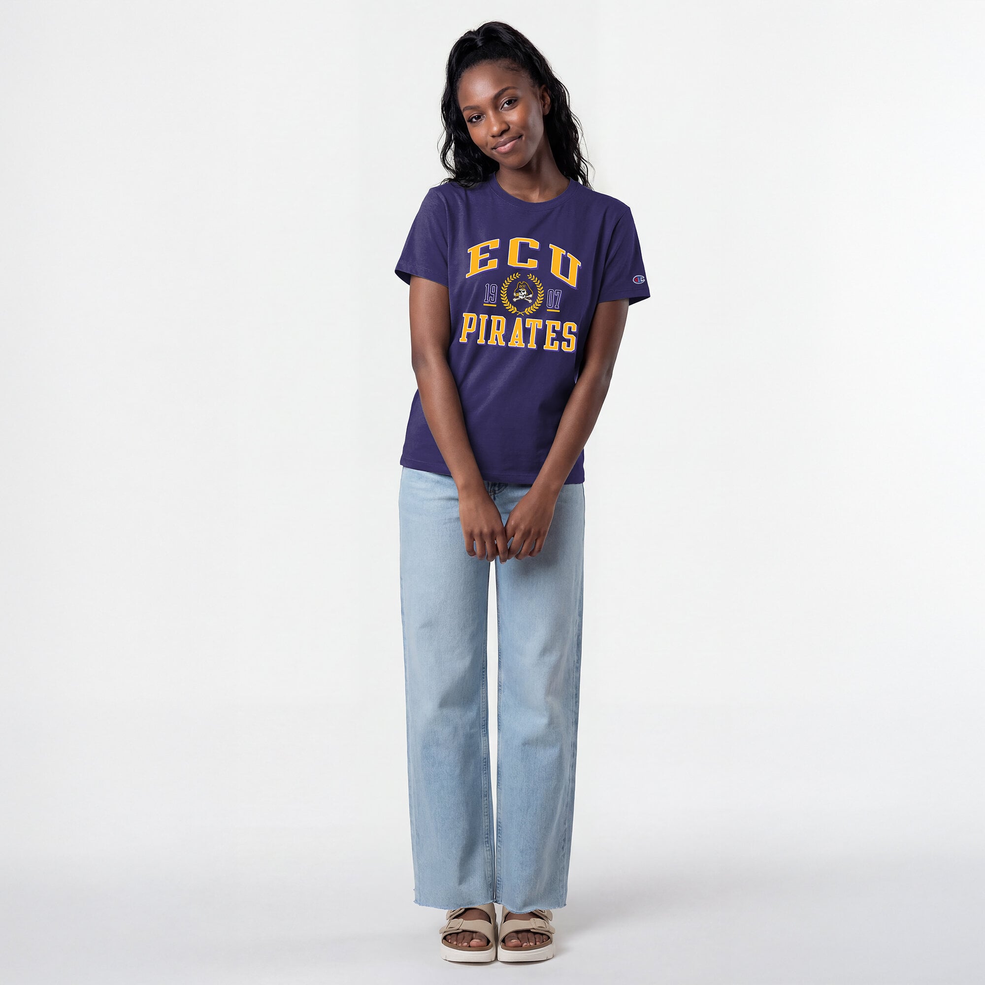 Women's Champion Purple ECU Pirates Lifestyle T-Shirt