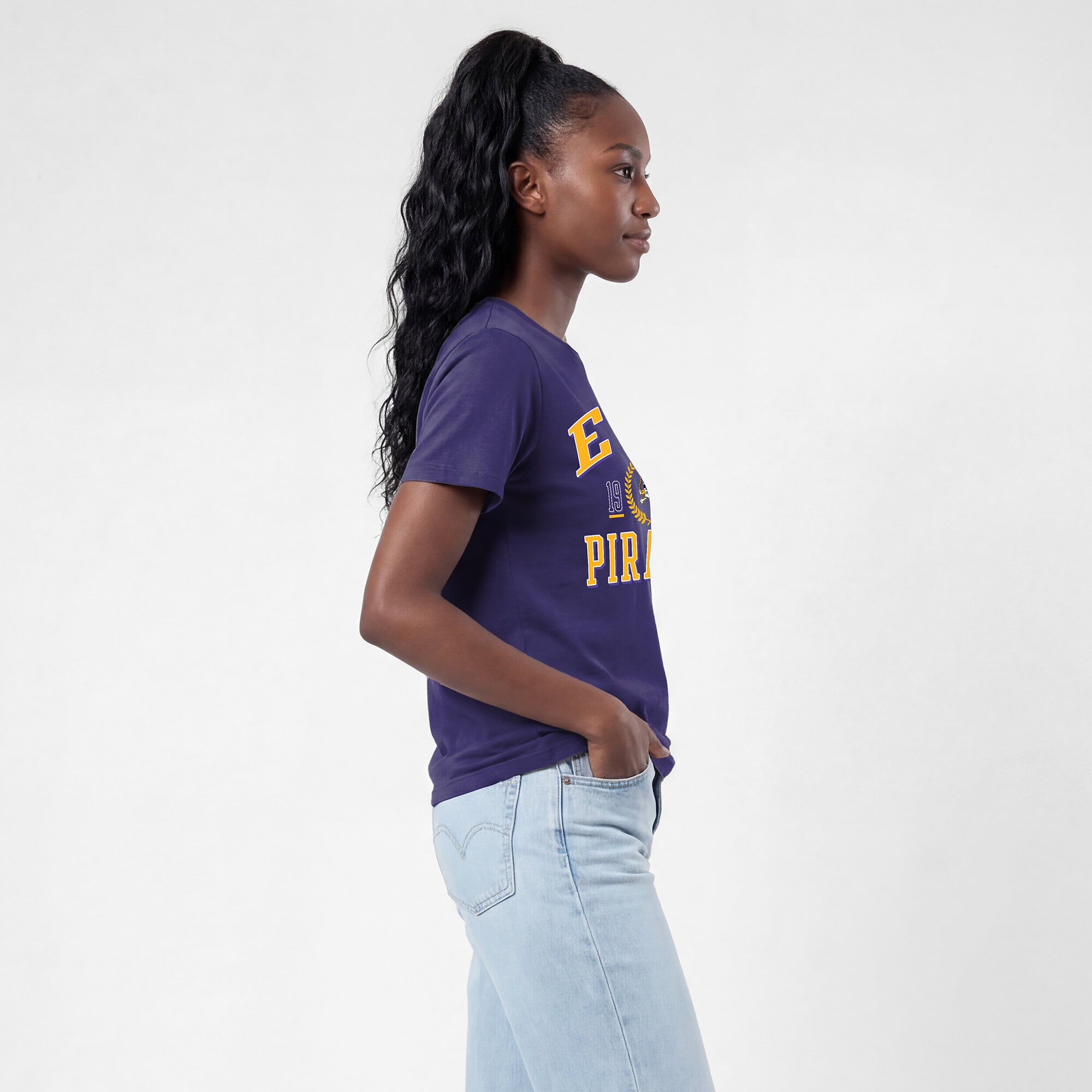 Women's Champion Purple ECU Pirates Lifestyle T-Shirt