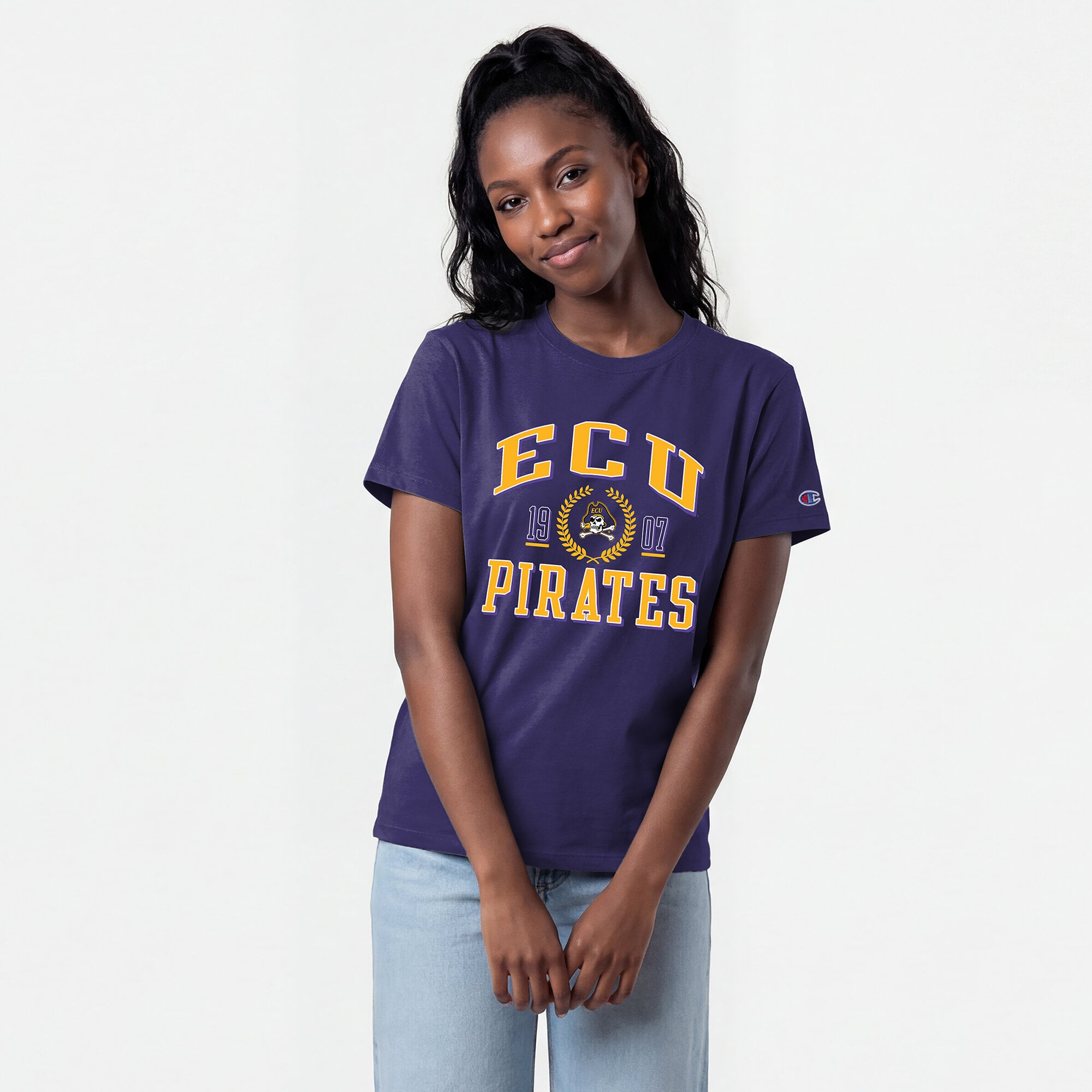 Women's Champion Purple ECU Pirates Lifestyle T-Shirt