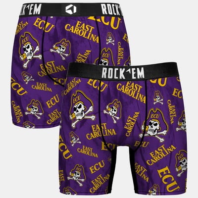  ECU Pirates Rock Em Youth All Over Logo Boxer Briefs - Purple