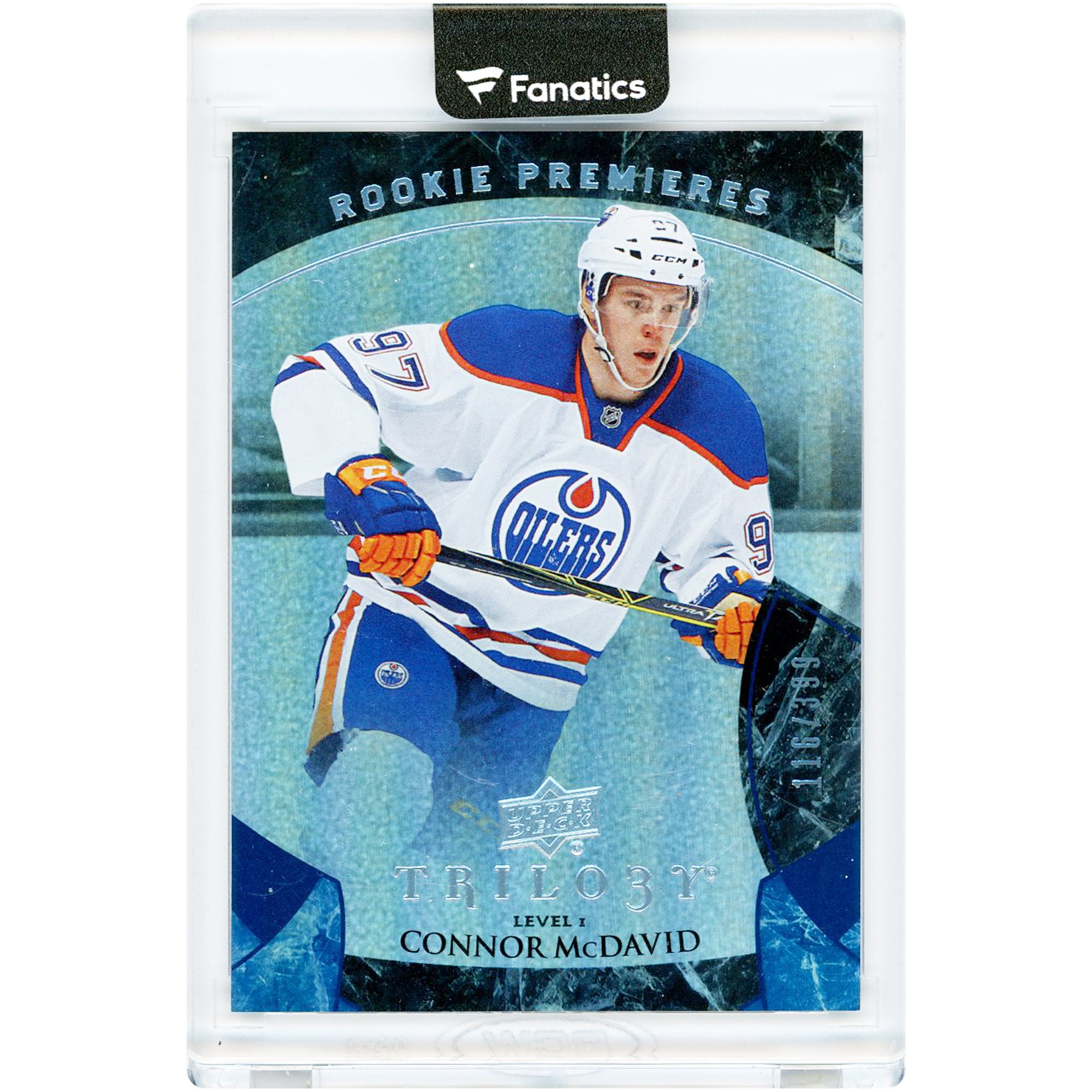 Connor McDavid Edmonton Oilers 2015-16 Upper Deck Trilogy Rookie Premieres #101 #116/399 Rookie Card