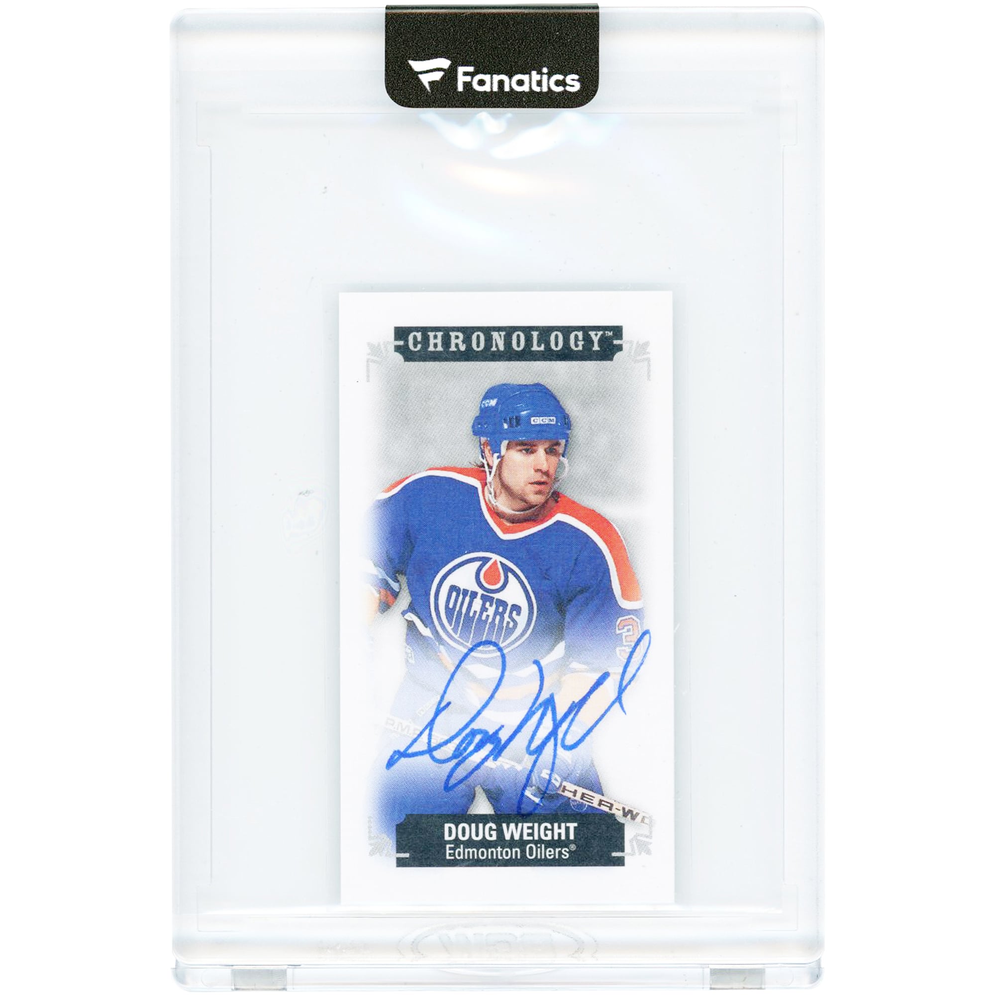 Carte autographiée par Doug Weight des Oilers d'Edmonton, saison 2019-20, Upper Deck Chronology Mini #M-211 #4/15