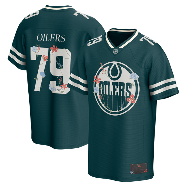 T-shirt Edmonton Oilers Fanatics - Taille 2XL, Bleu, Occasion, Licence Officielle NHL