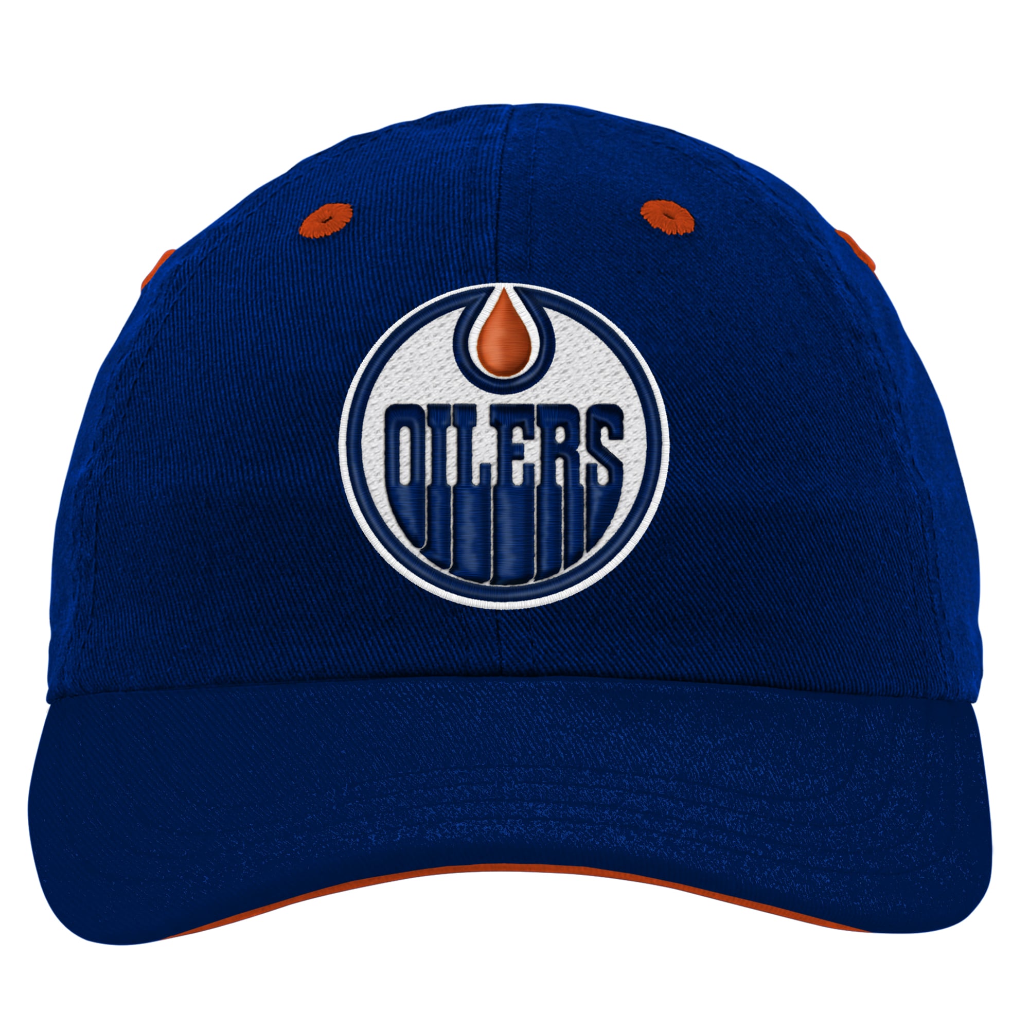 Bonnet slouch bleu Edmonton Oilers pour bébé Outerstuff avec logo contrasté