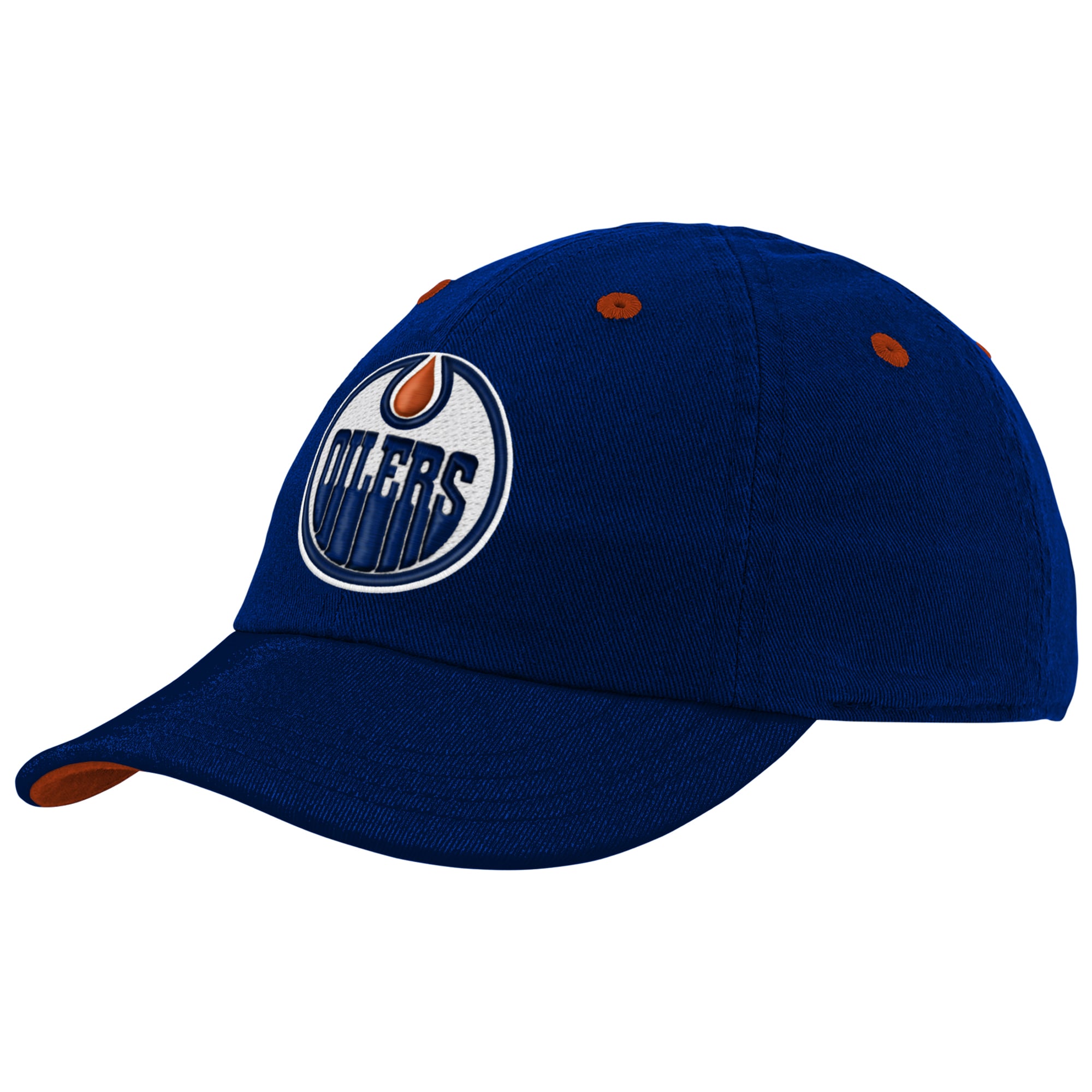 Bonnet slouch bleu Edmonton Oilers pour bébé Outerstuff avec logo contrasté