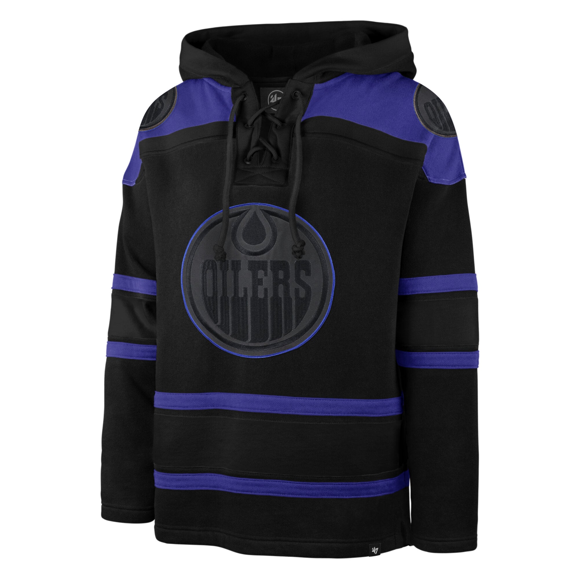 Sweat à capuche Lacer noir Edmonton Oilers automne '47 pour homme