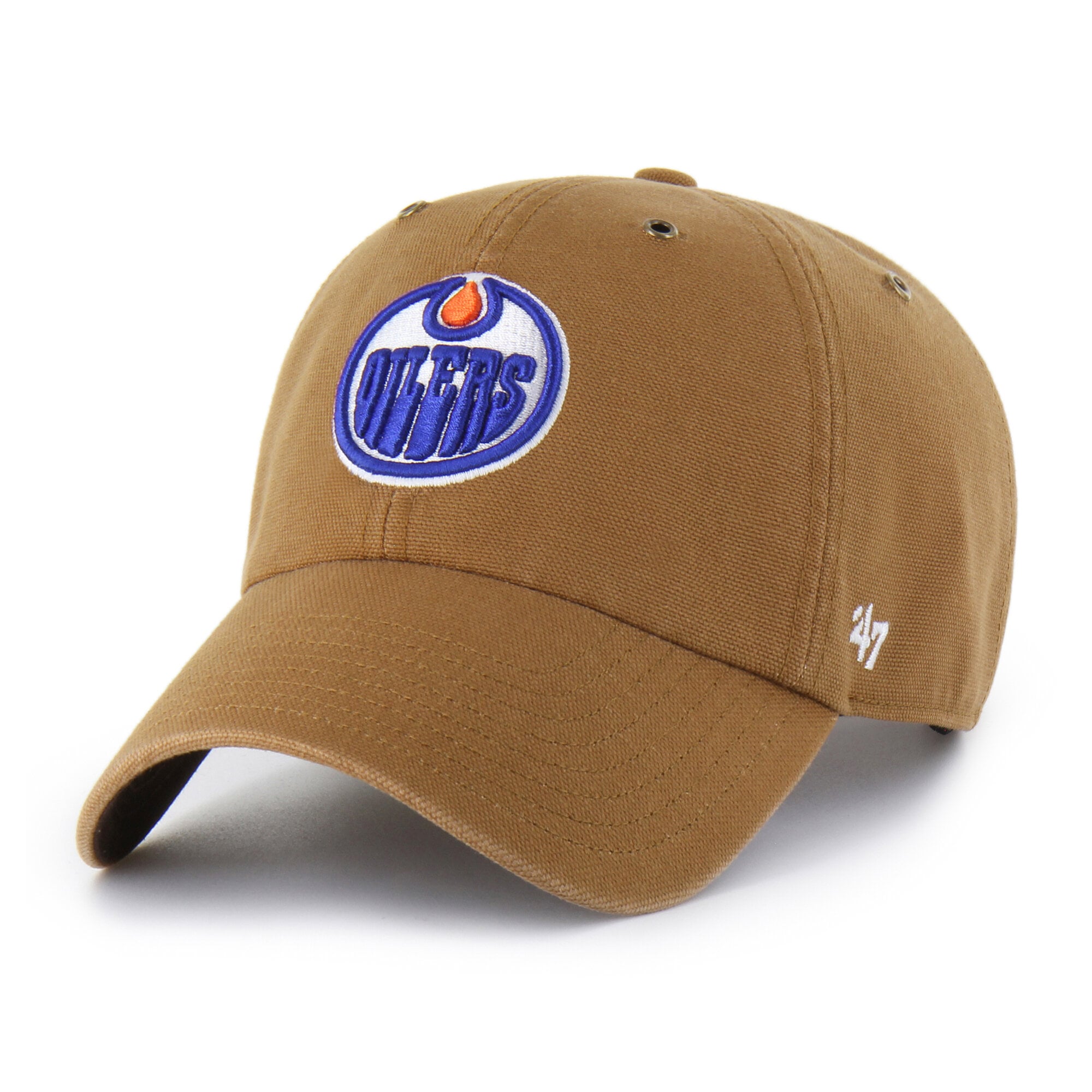 Men's Carhartt x '47  Brown Edmonton Oilers Clean Up Adjustable Hat
