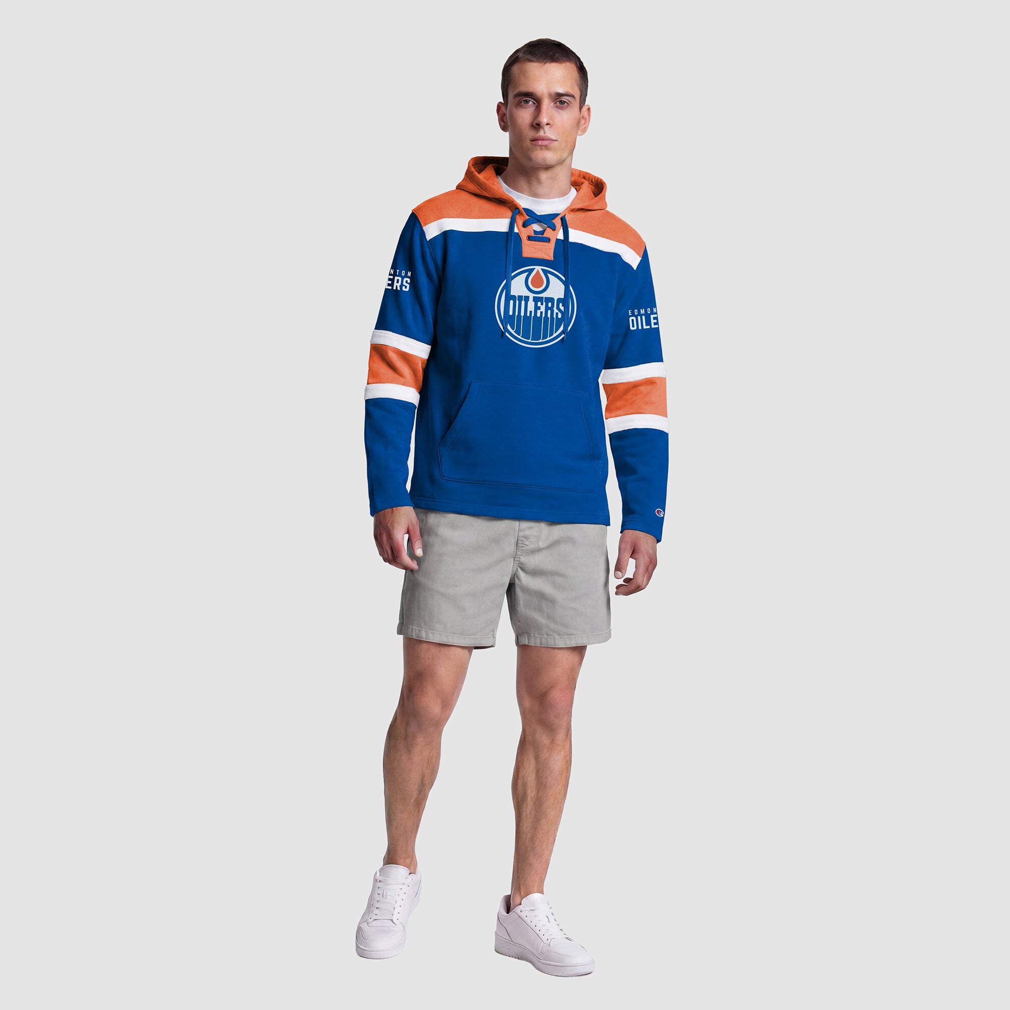 Sweat à capuche en polaire Lacer pour homme, Champion Royal Edmonton Oilers