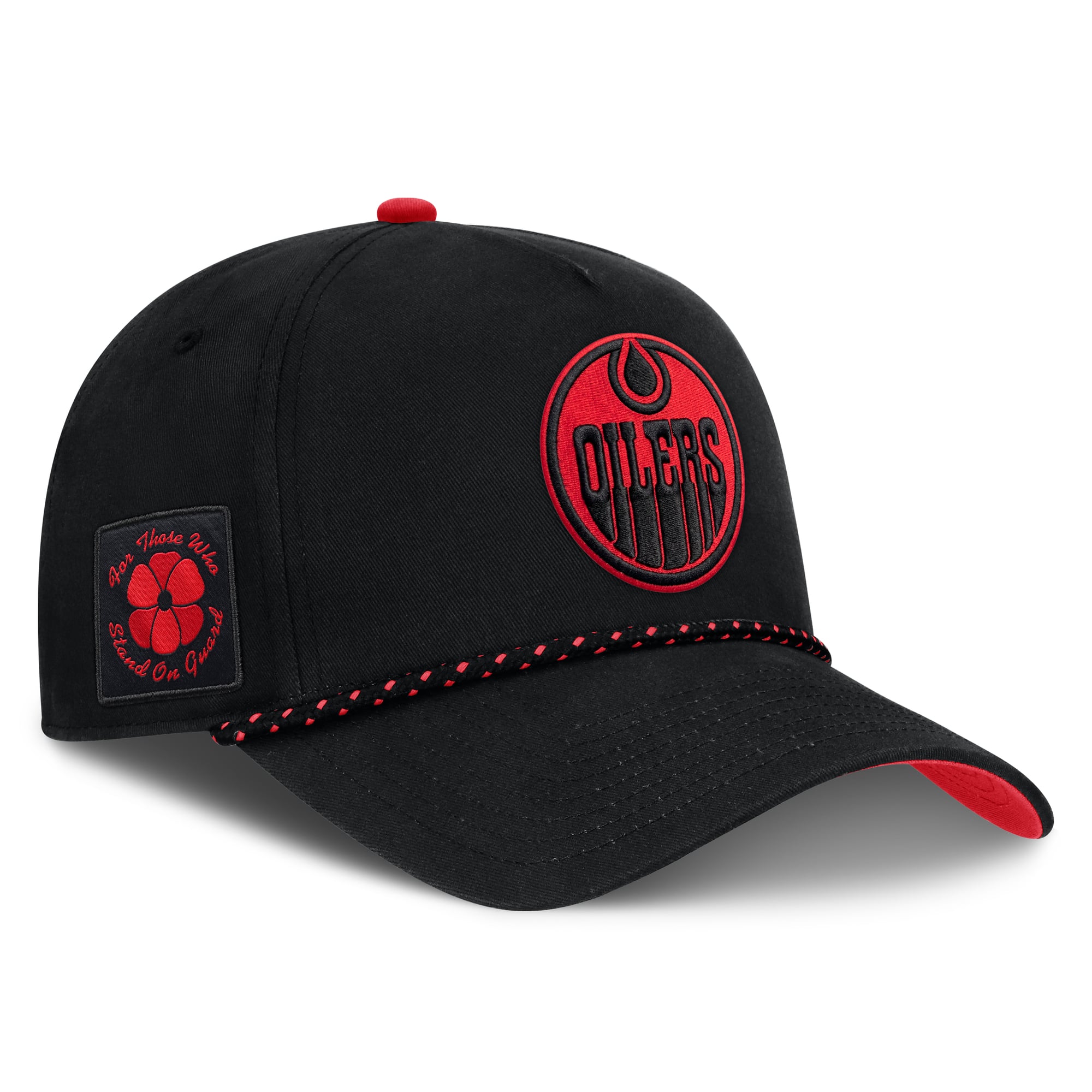Men's Fanatics Black Edmonton Oilers Canada Military Appreciation Authentic Pro A-Frame Adjustable Hat