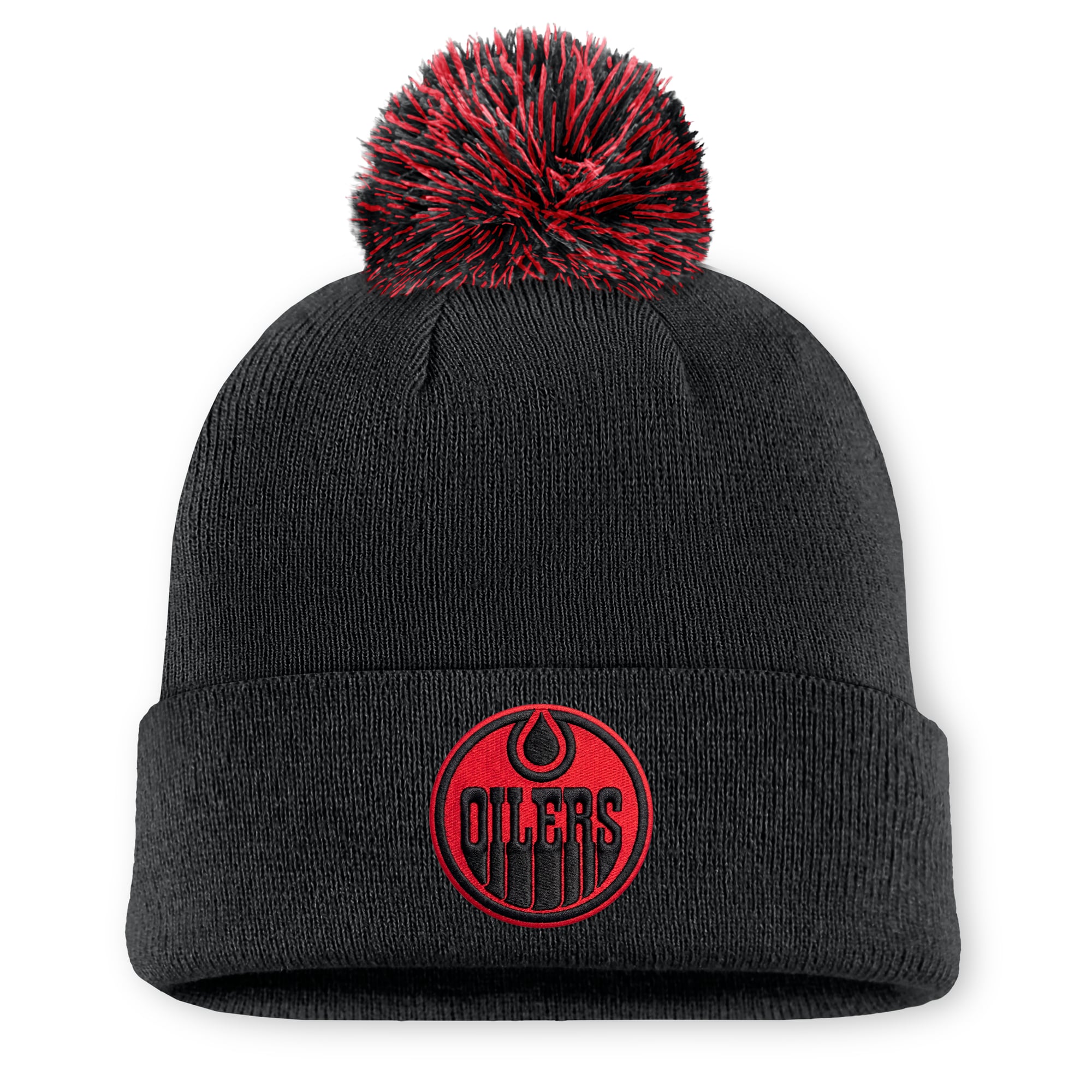 Bonnet authentique Fanatics noir Edmonton Oilers Canada Military Appreciation pour homme, avec pompon