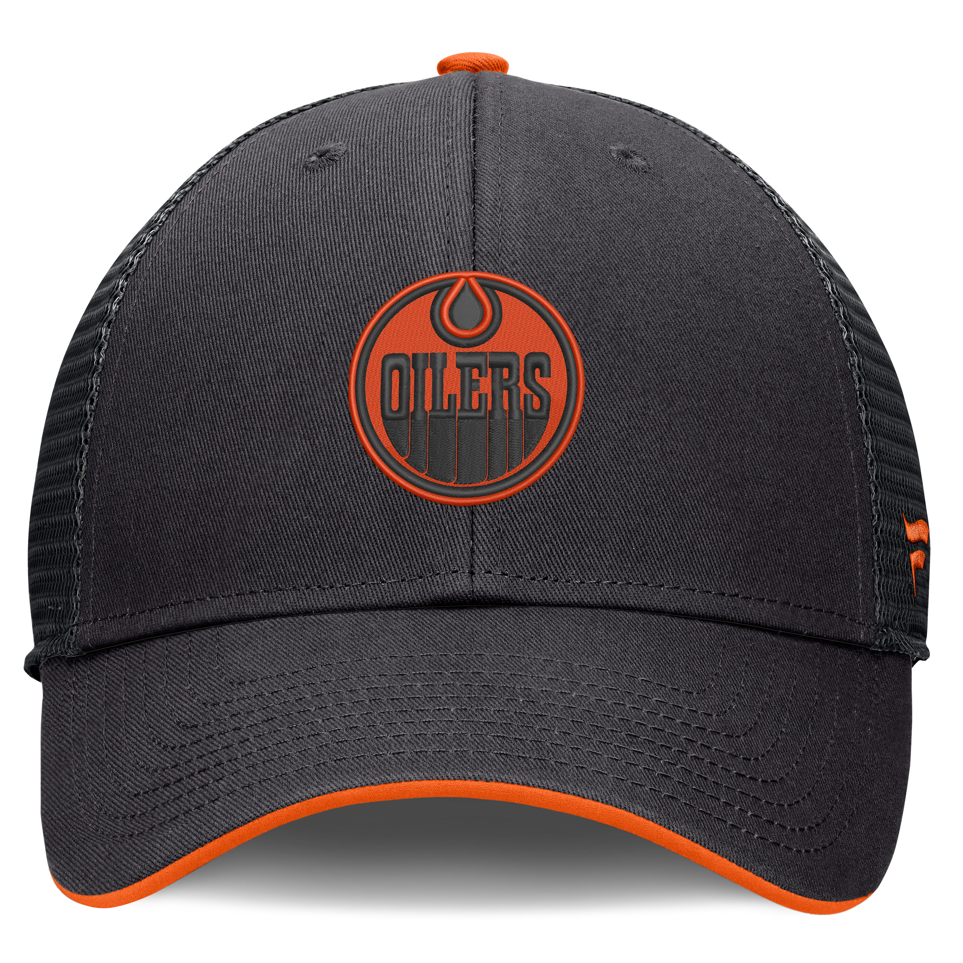Men's Fanatics Black Edmonton Oilers Fundamental Limits Trucker Adjustable Hat