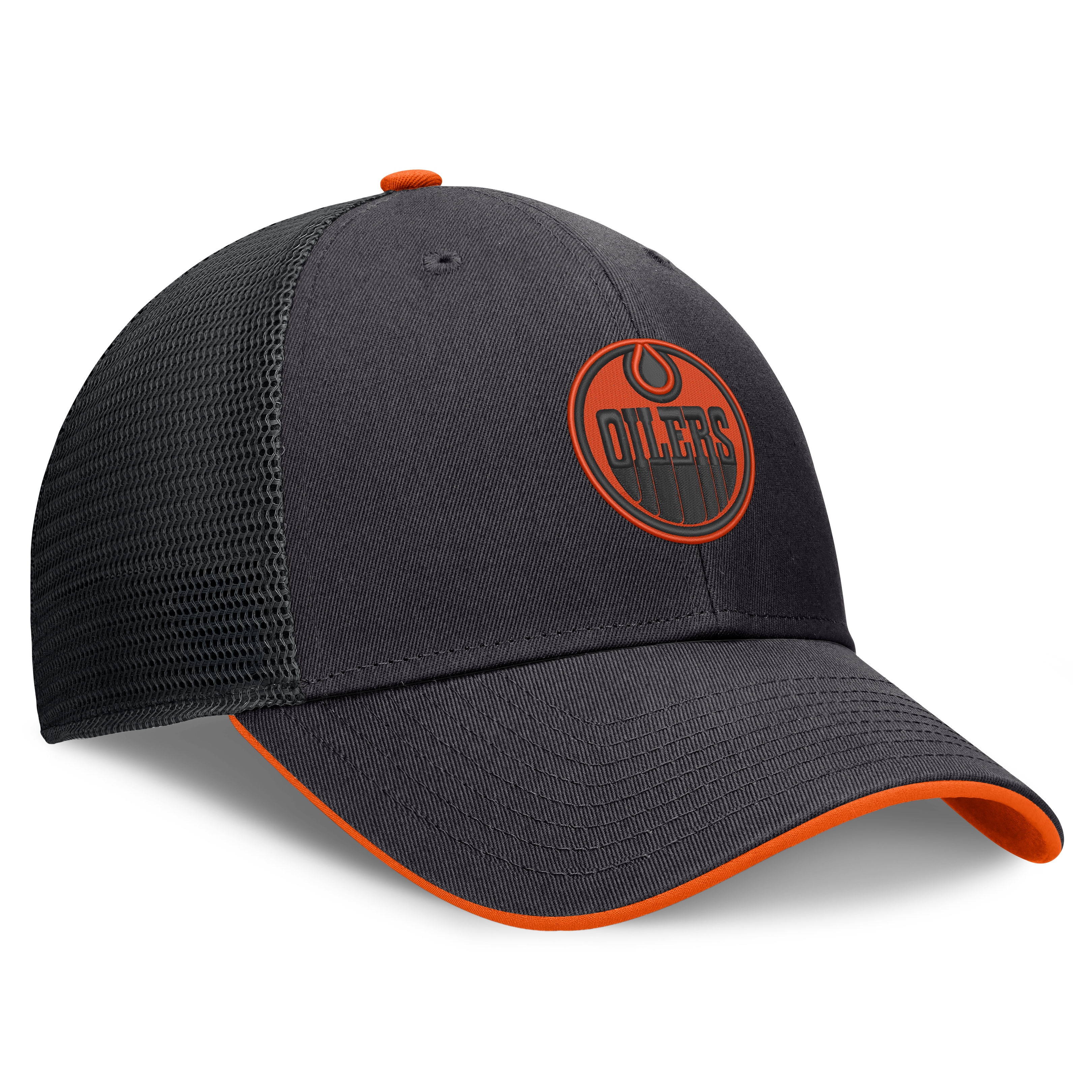 Men's Fanatics Black Edmonton Oilers Fundamental Limits Trucker Adjustable Hat